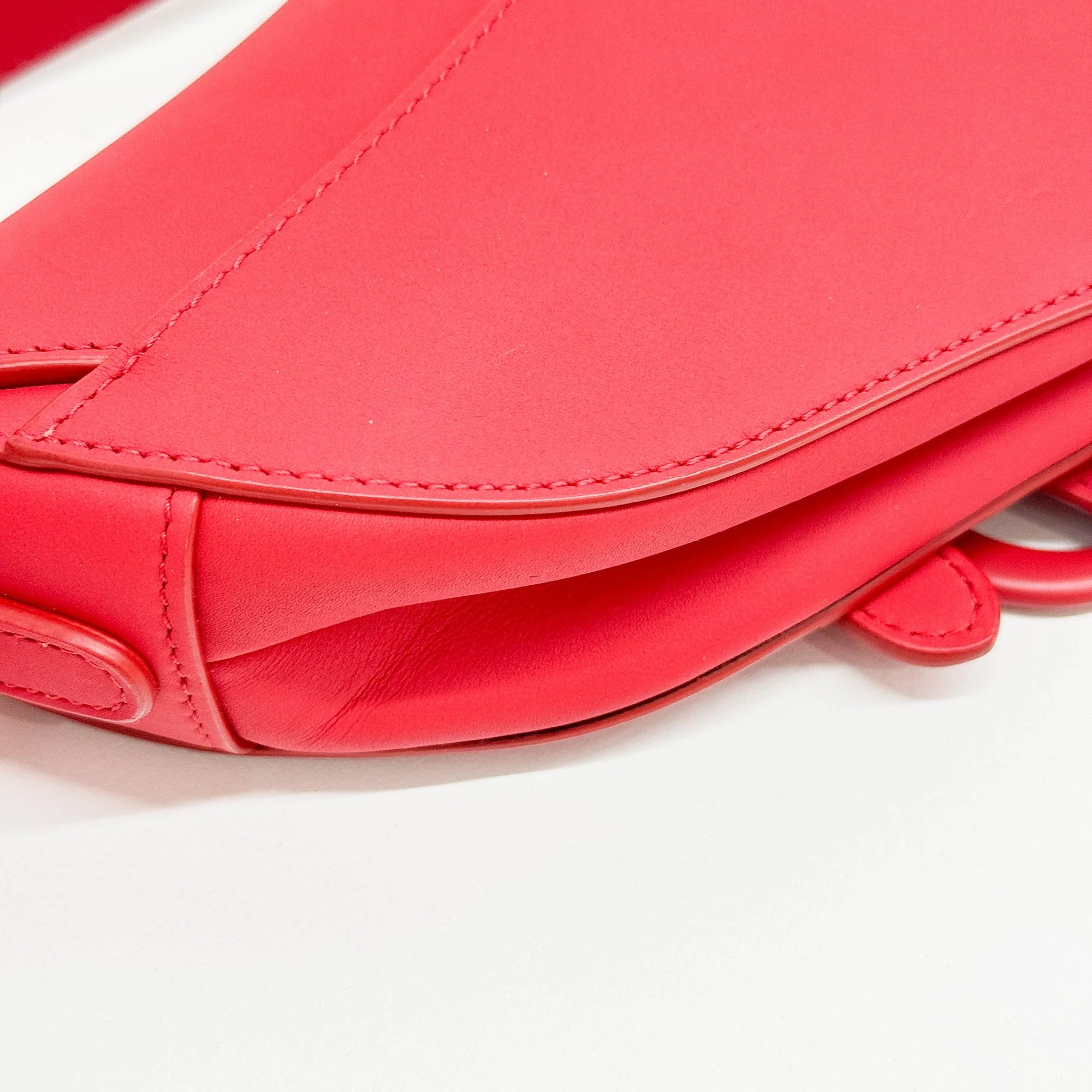 Mini Saddle Red Leather Shoulder Bag - Image 14