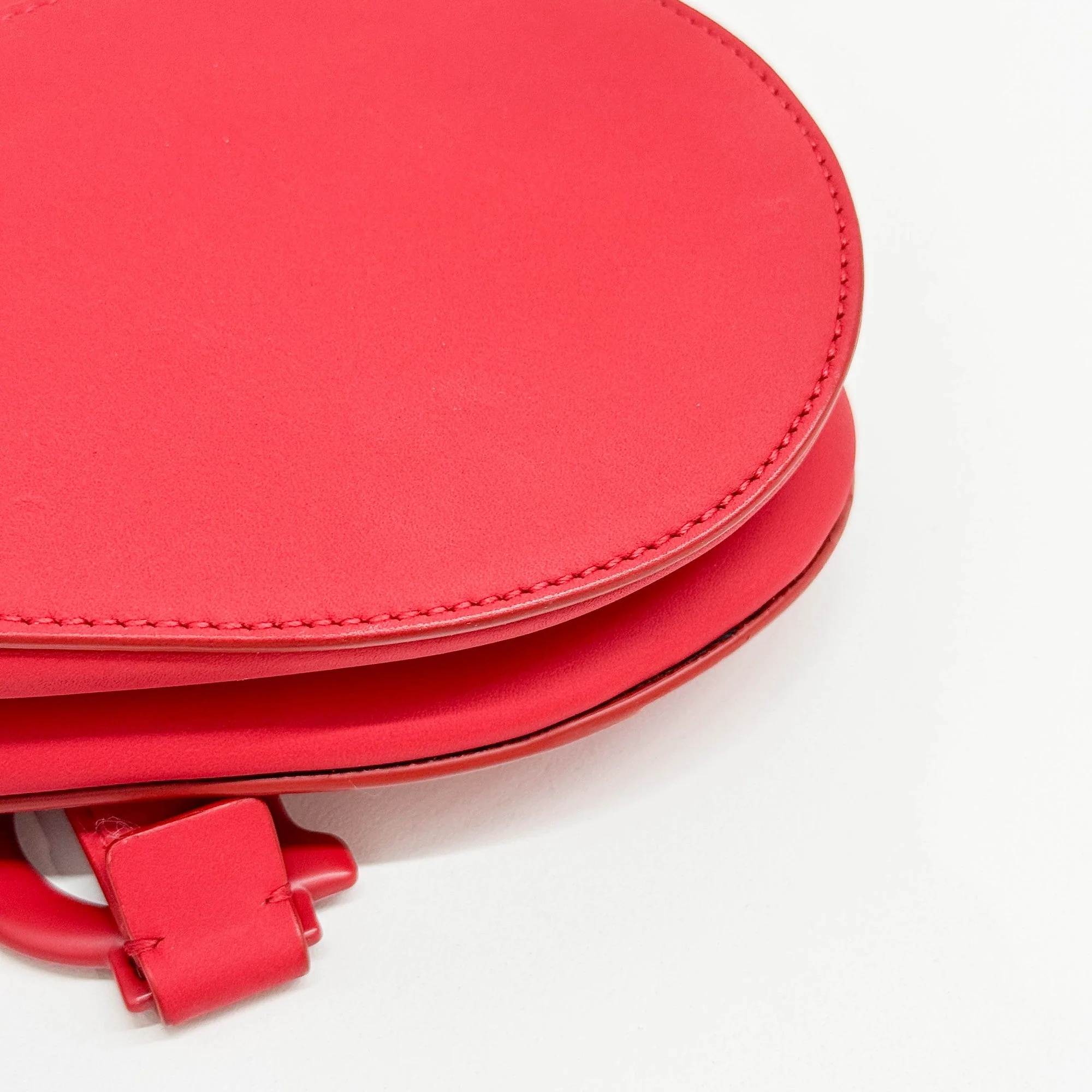 Mini Saddle Red Leather Shoulder Bag - Image 15