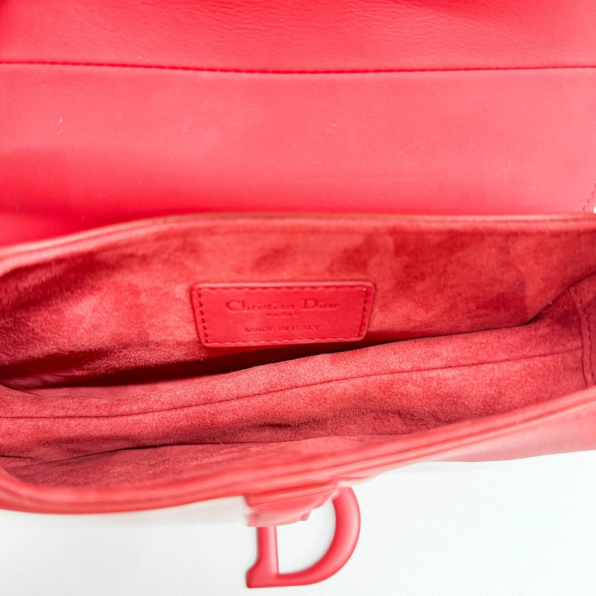 Mini Saddle Red Leather Shoulder Bag - Image 17
