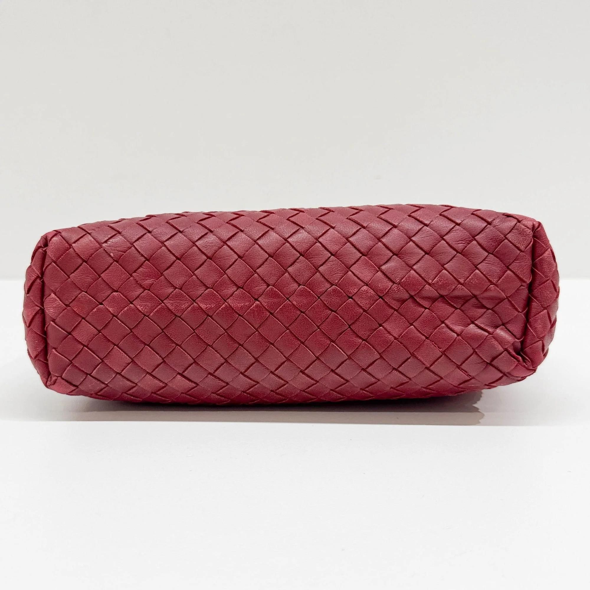 Mini Shopper Red Intrecciato Leather Shoulder Bag - Image 7