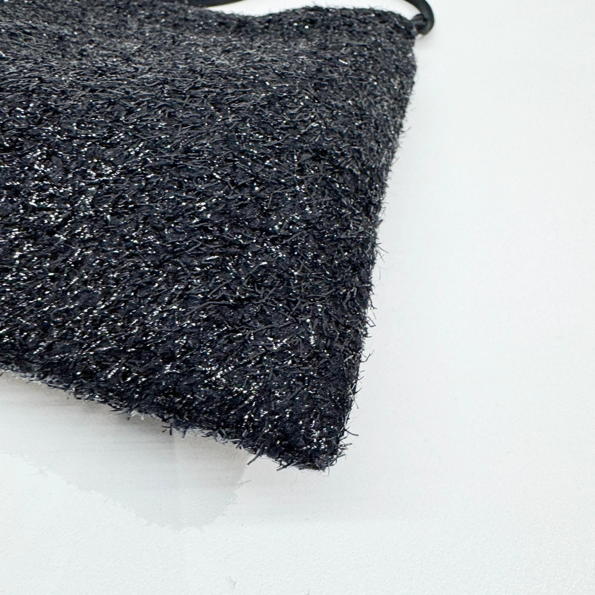 Mini Sparkly Black Synthetic Hand Bag - Image 12