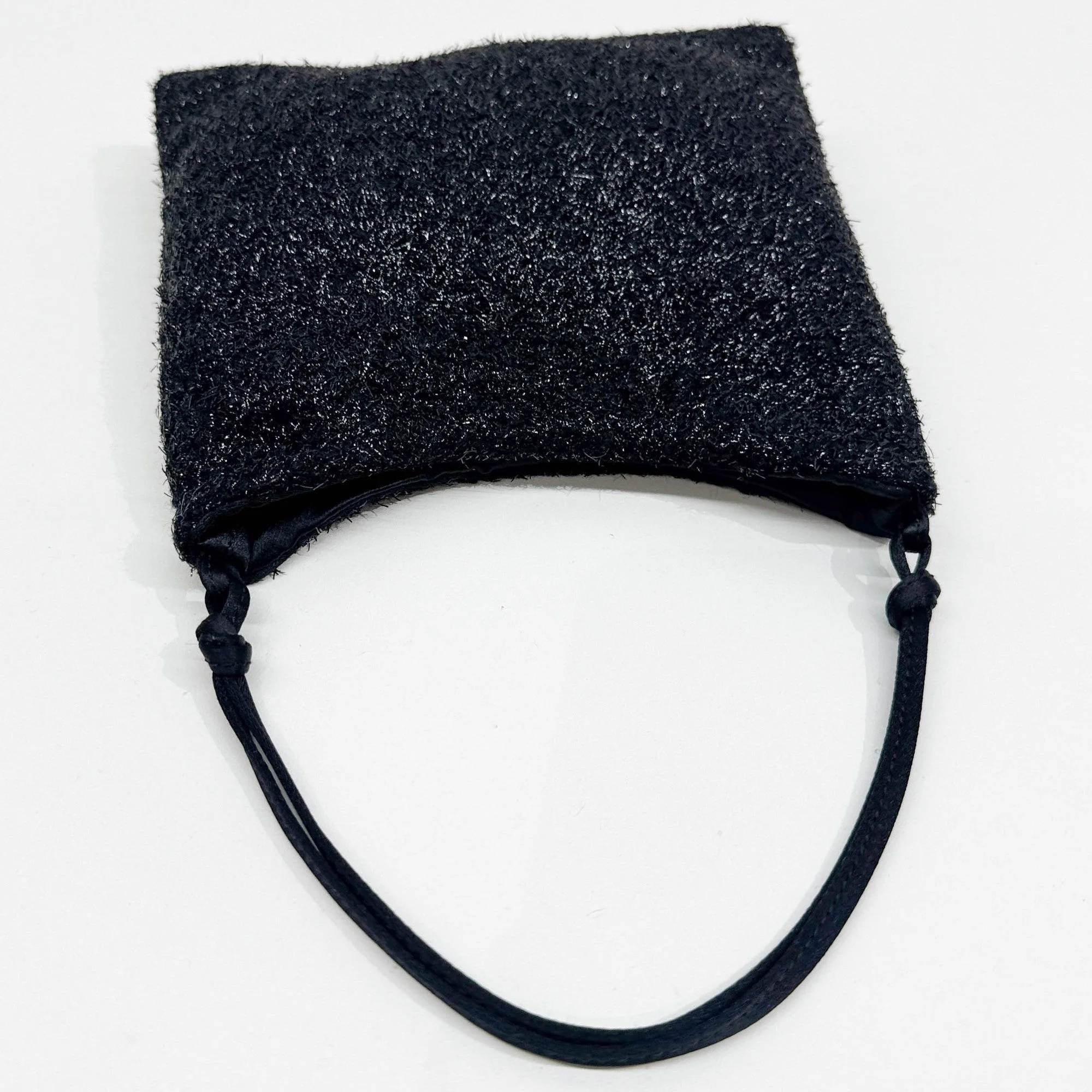 Mini Sparkly Black Synthetic Hand Bag - Image 9