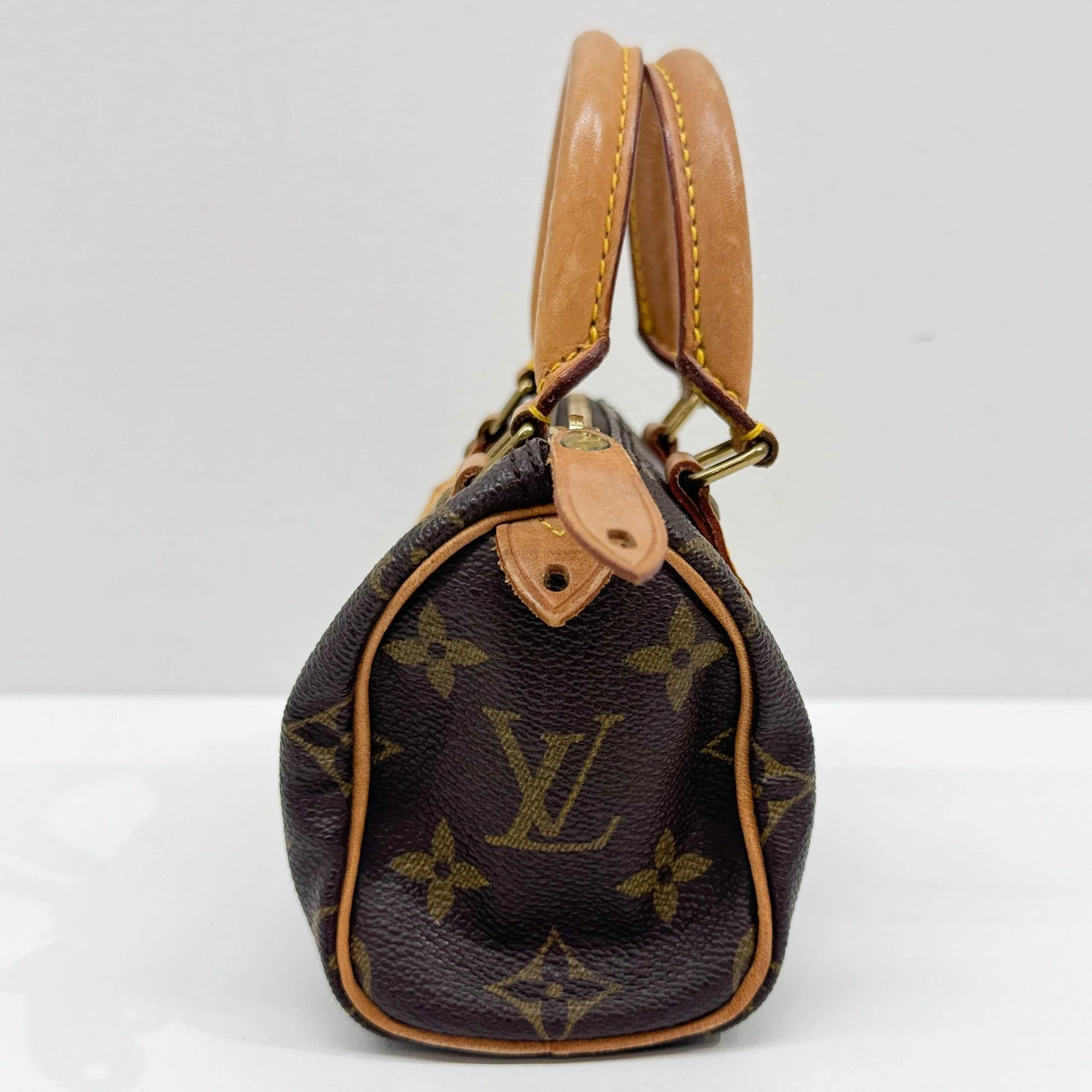 Mini Speedy Brown Monogram Canvas Hand Bag - Image 4