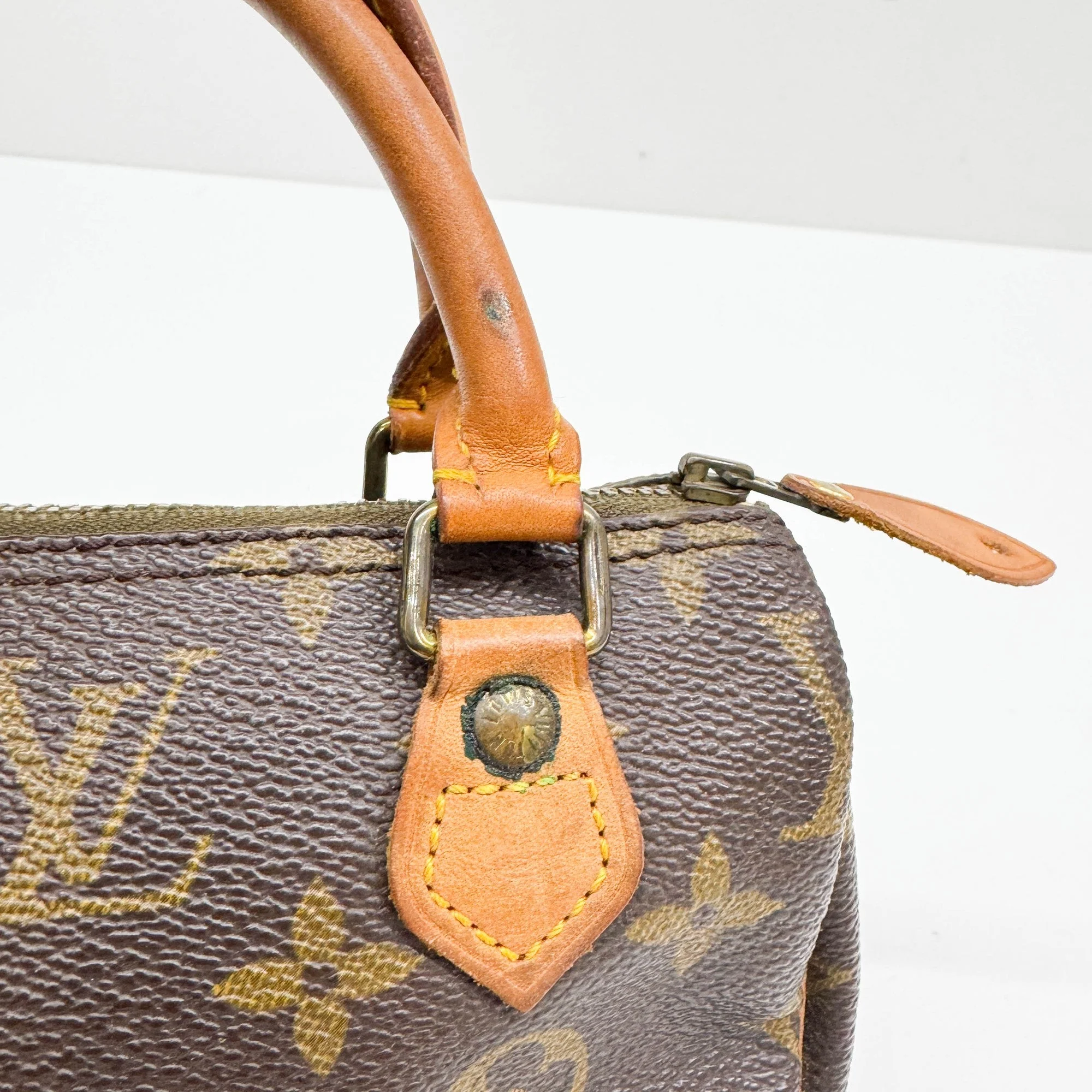 Mini Speedy Brown Monogram Canvas Hand Bag - Image 13