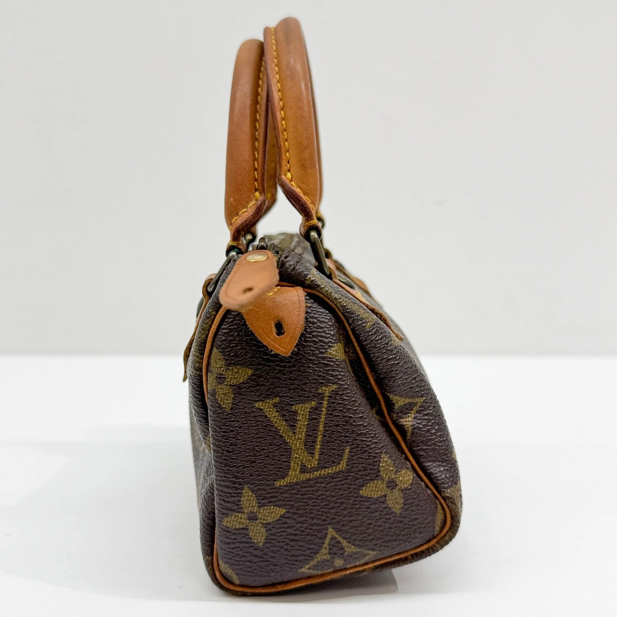 Mini Speedy Brown Monogram Canvas Hand Bag - Image 4