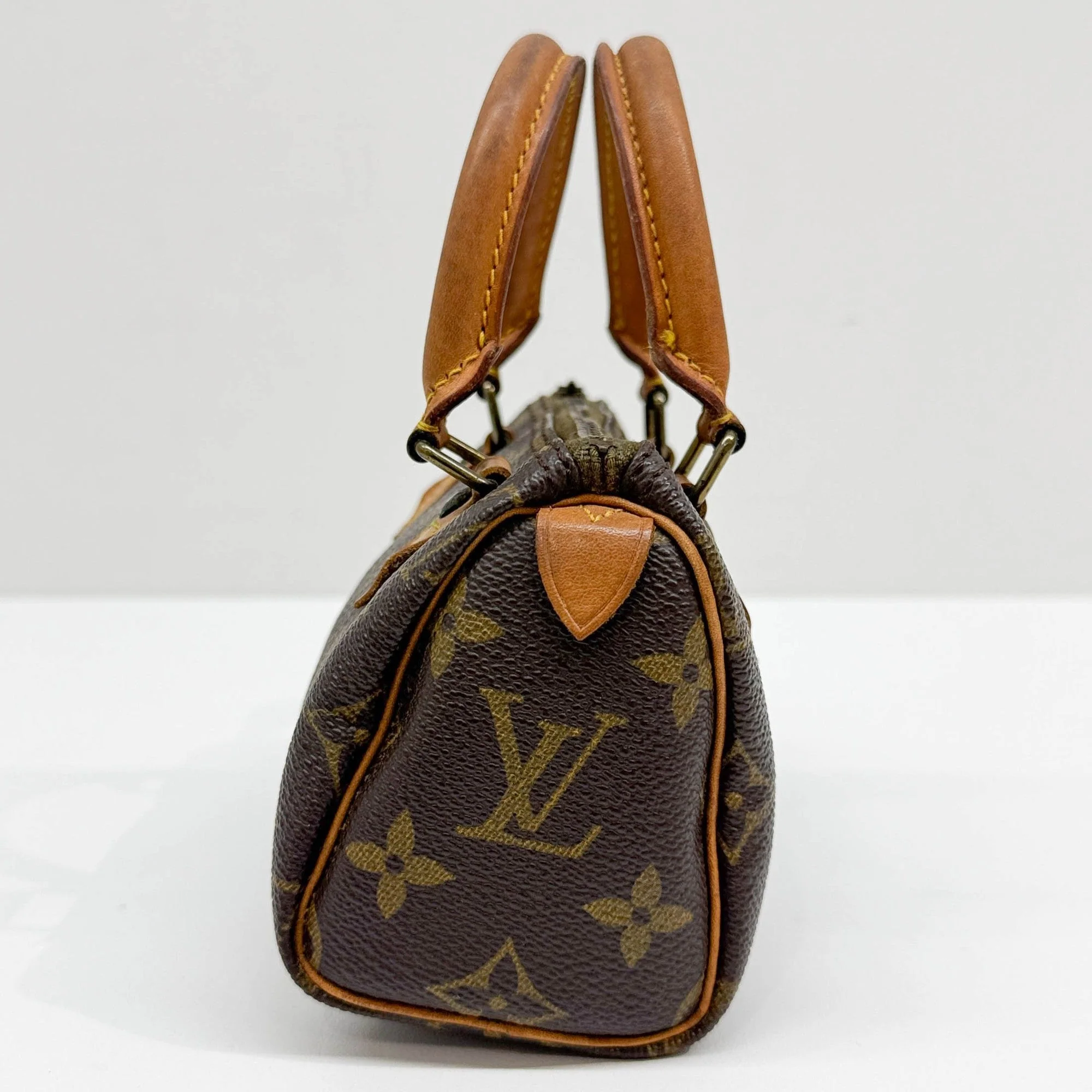 Mini Speedy Brown Monogram Canvas Hand Bag - Image 5