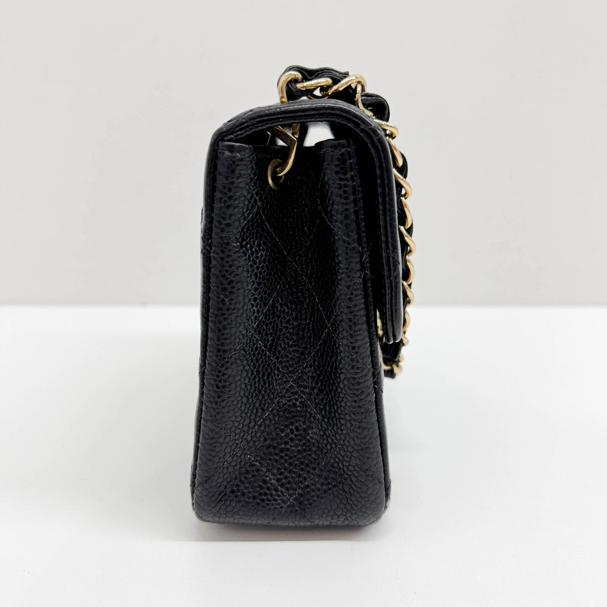 Mini Square Classic Flap 2003-2004 Matelasse Black Leather Shoulder Bag - Image 6