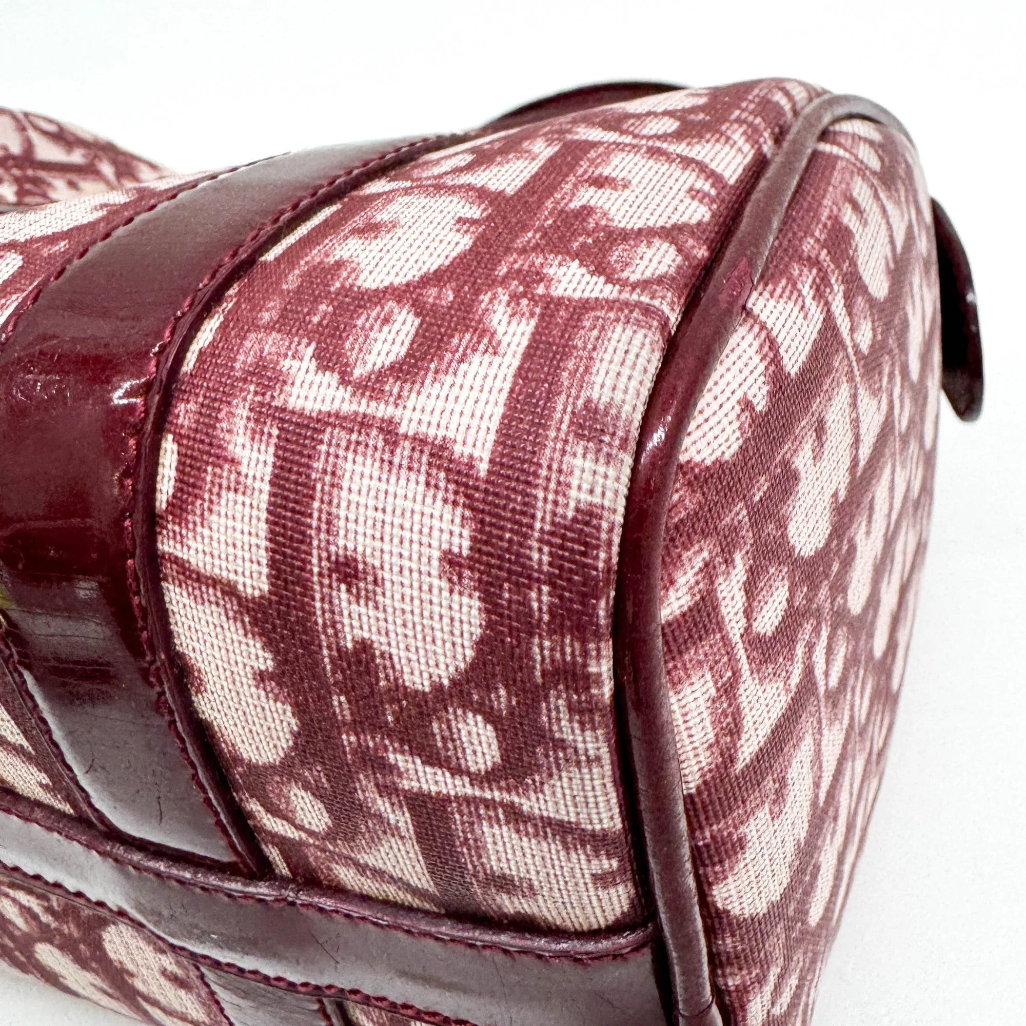Mini Trotter Wine Red Boston Handle Bag - Image 10