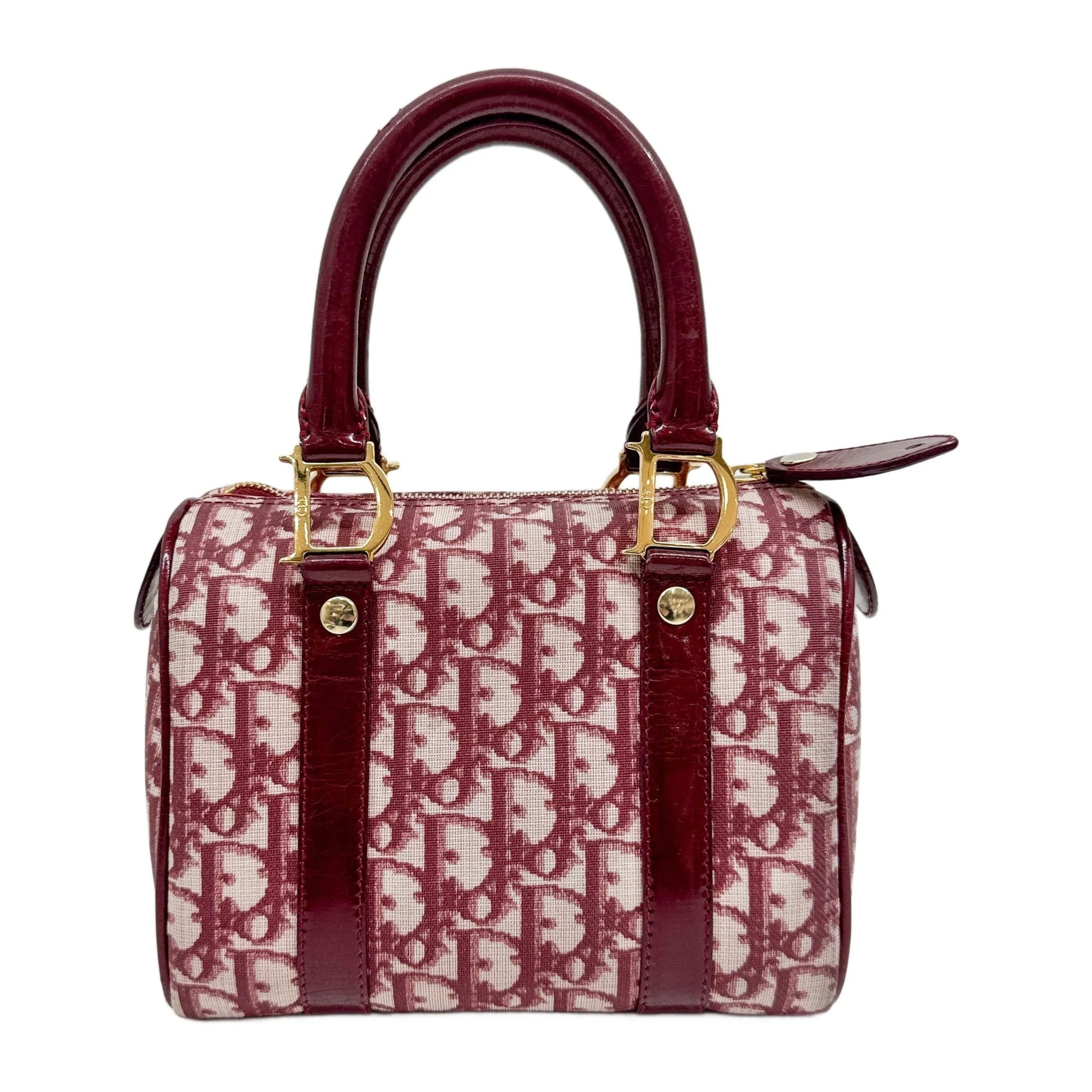 Mini Trotter Wine Red Boston Handle Bag - Image 2