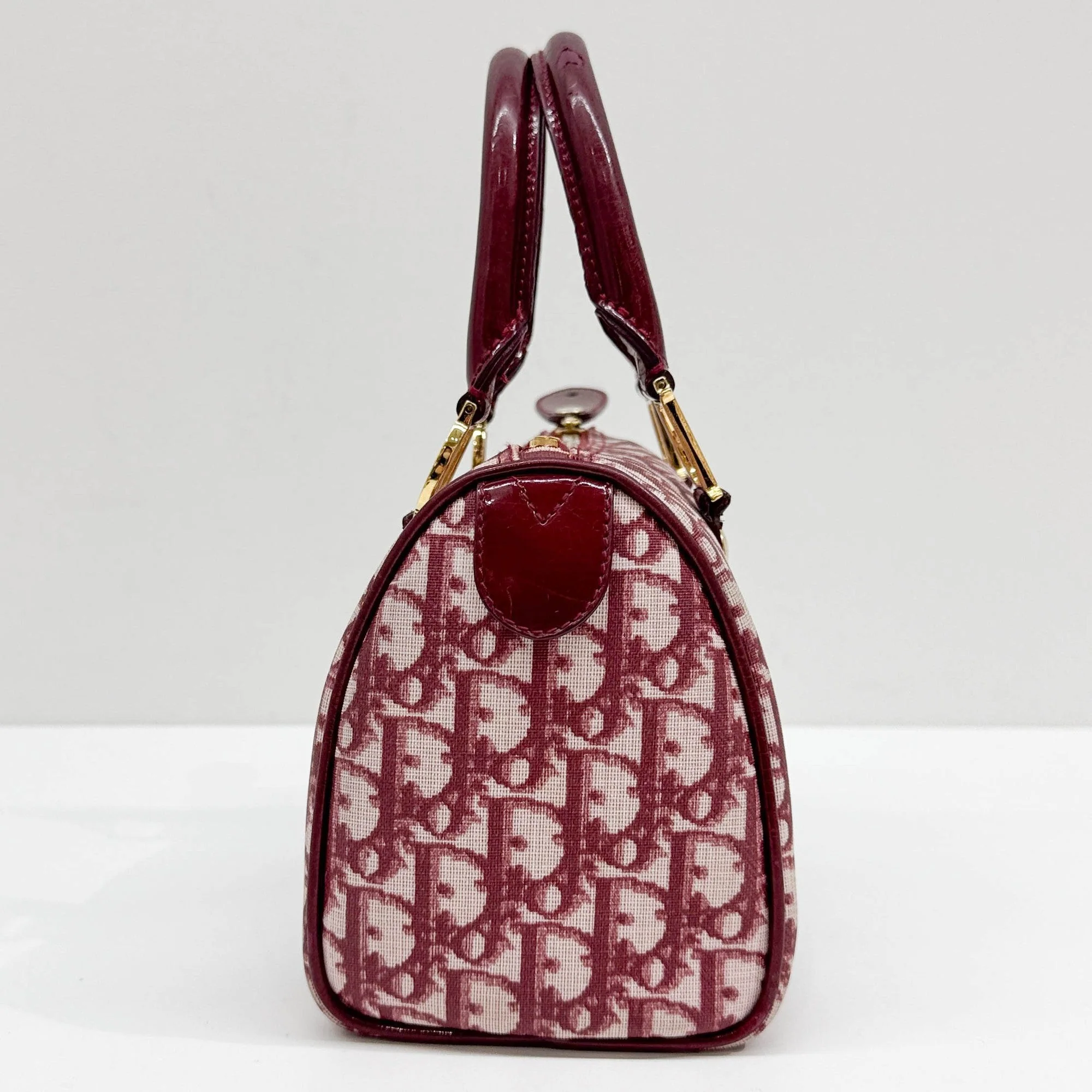 Mini Trotter Wine Red Boston Handle Bag - Image 5