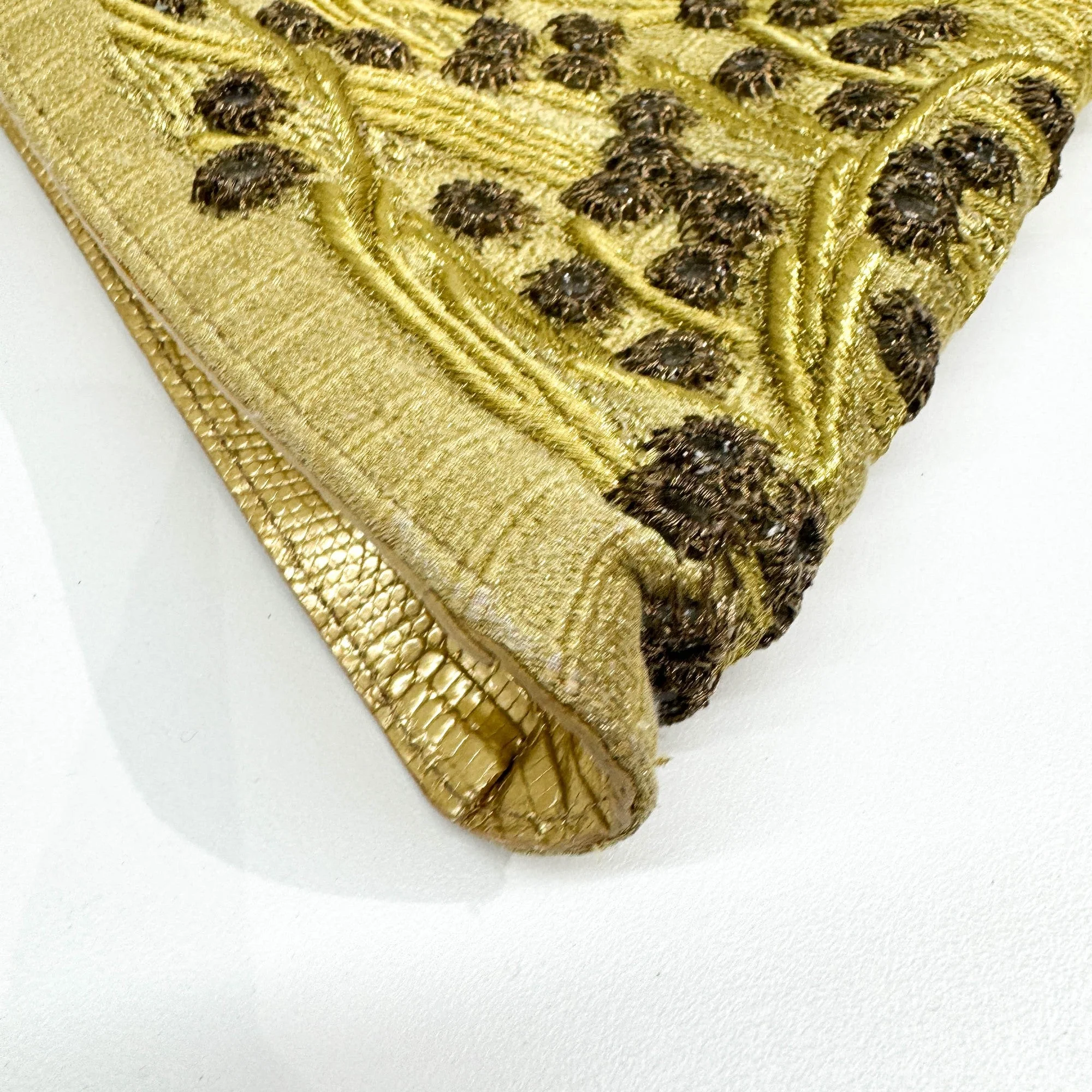 Mirror Embroidery Gold Silk Handle Bag - Image 9