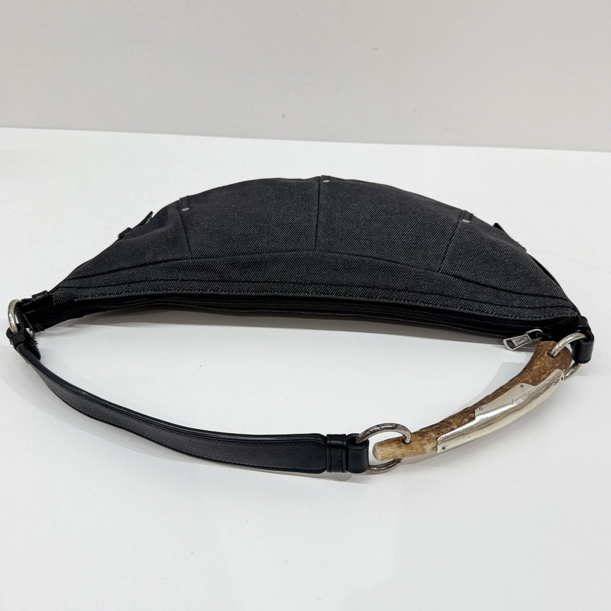Mombasa Black Denim Shoulder Bag - Image 6