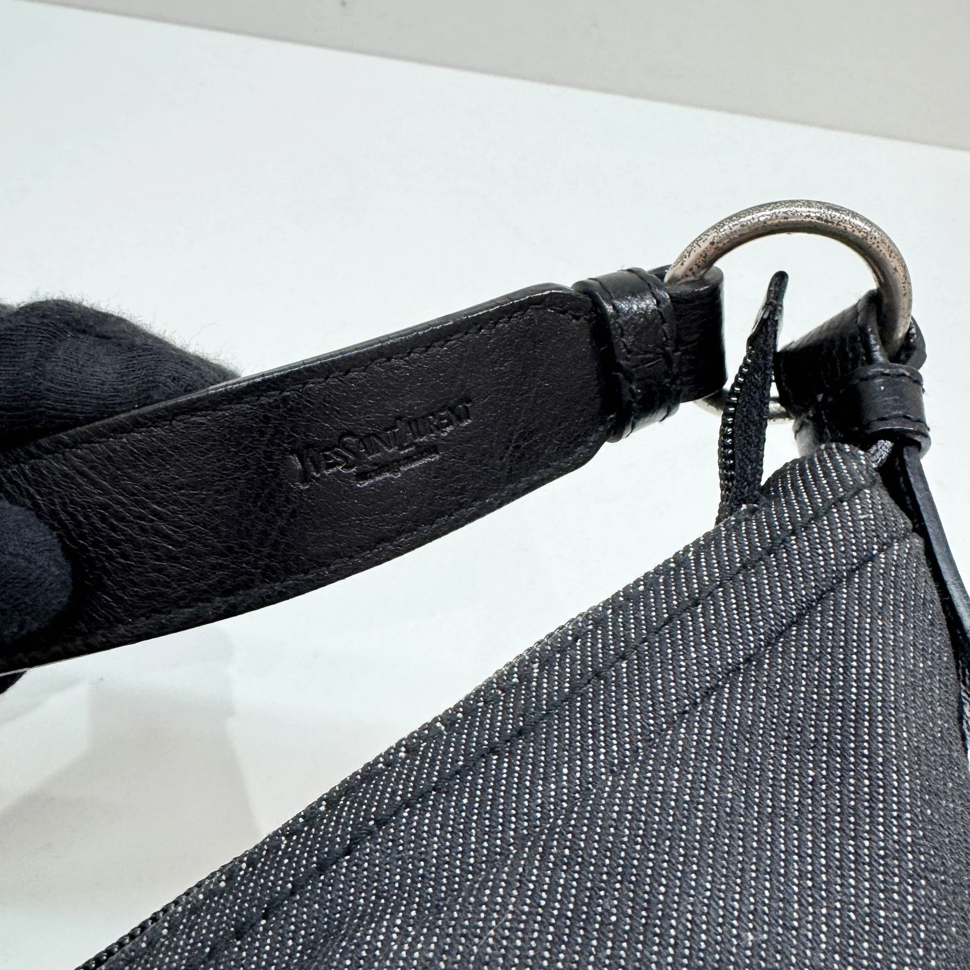 Mombasa Black Denim Shoulder Bag - Image 8