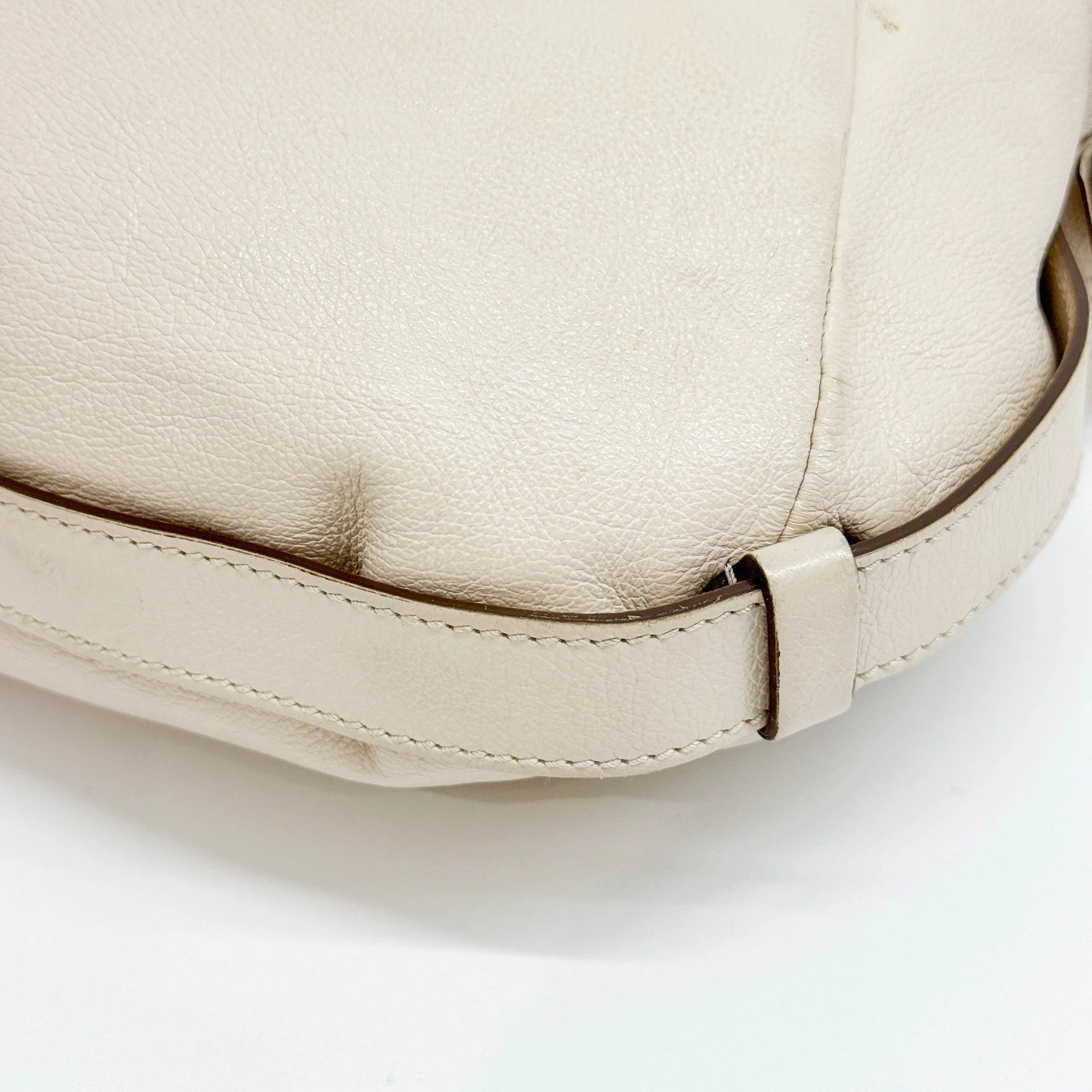 Mombasa Cream Beige Leather Shoulder Bag - Image 9