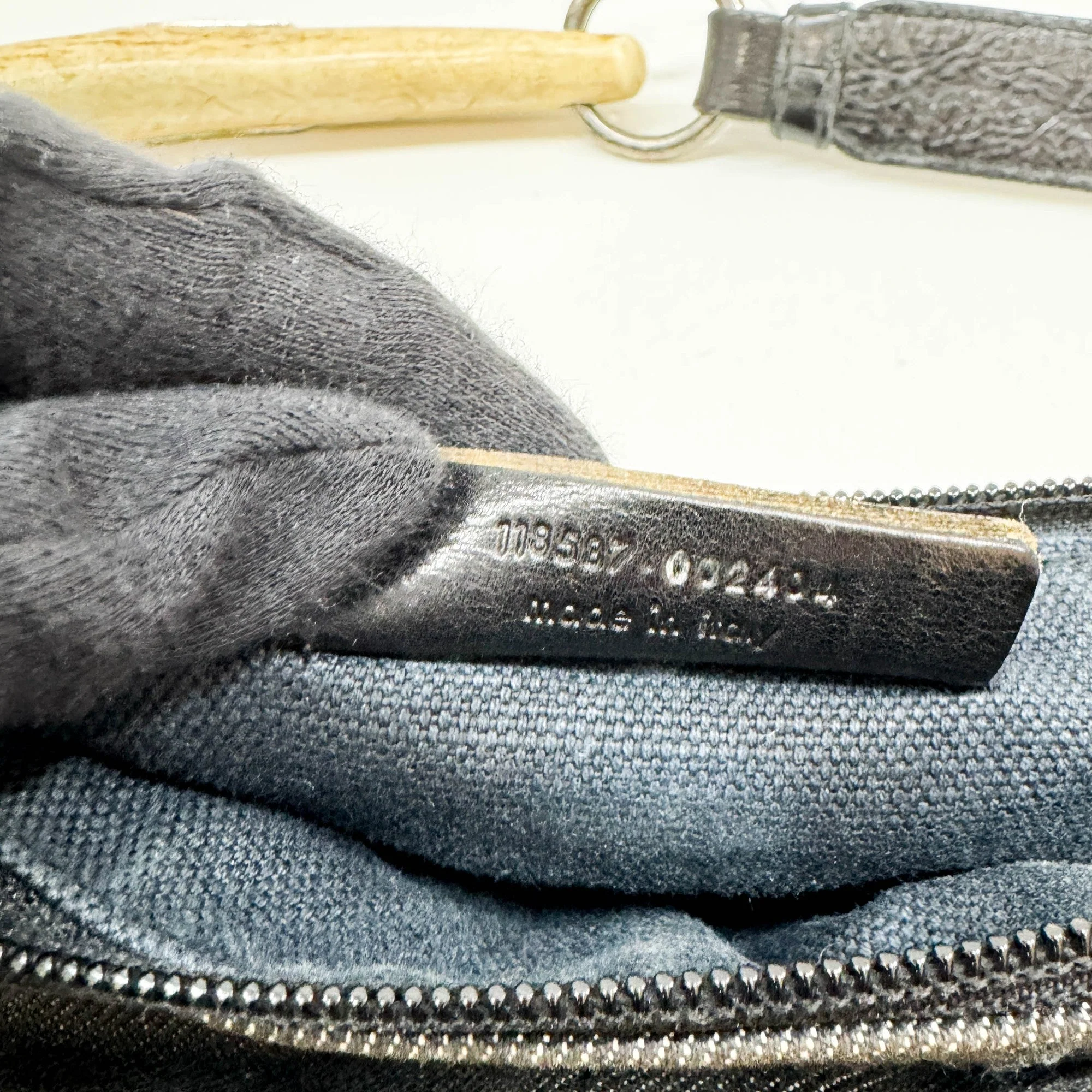 Mombasa Crescent Gray Denim Crossbody Bag - Image 19