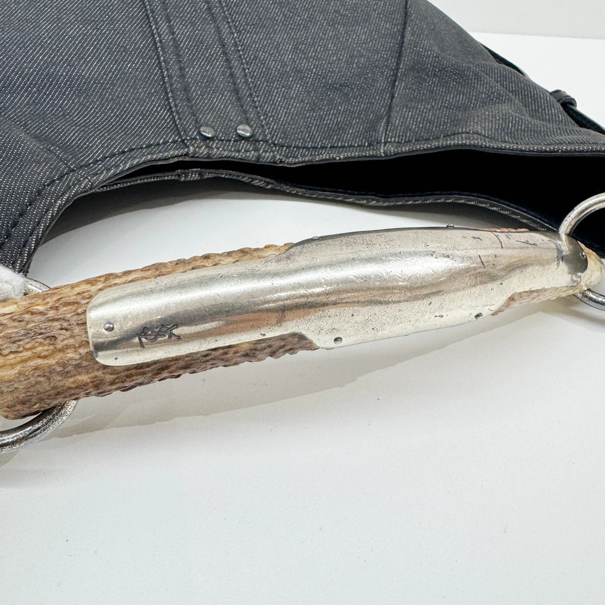 Mombasa Gray Denim Shoulder Bag - Image 8