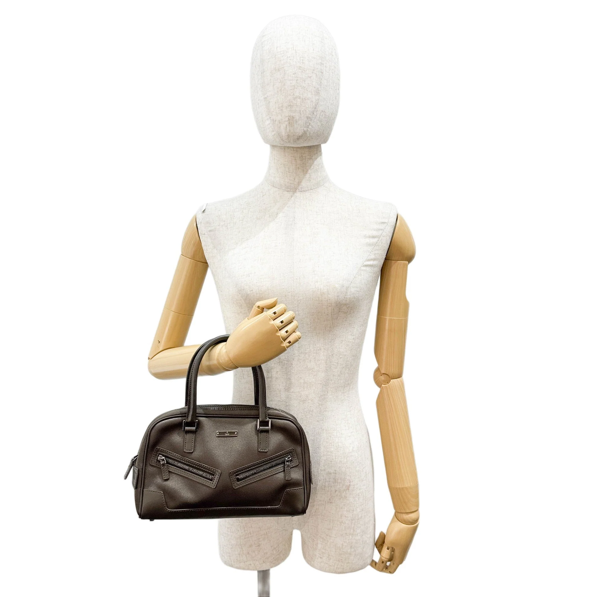 Moss Bronze Satin Hand Bag - Image 3