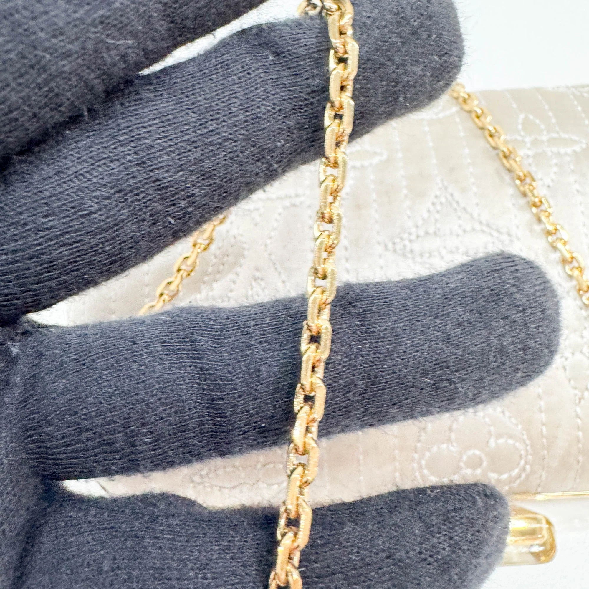 Motard Minaudiere Champagne Monogram Satin Crossbody Bag - Image 13