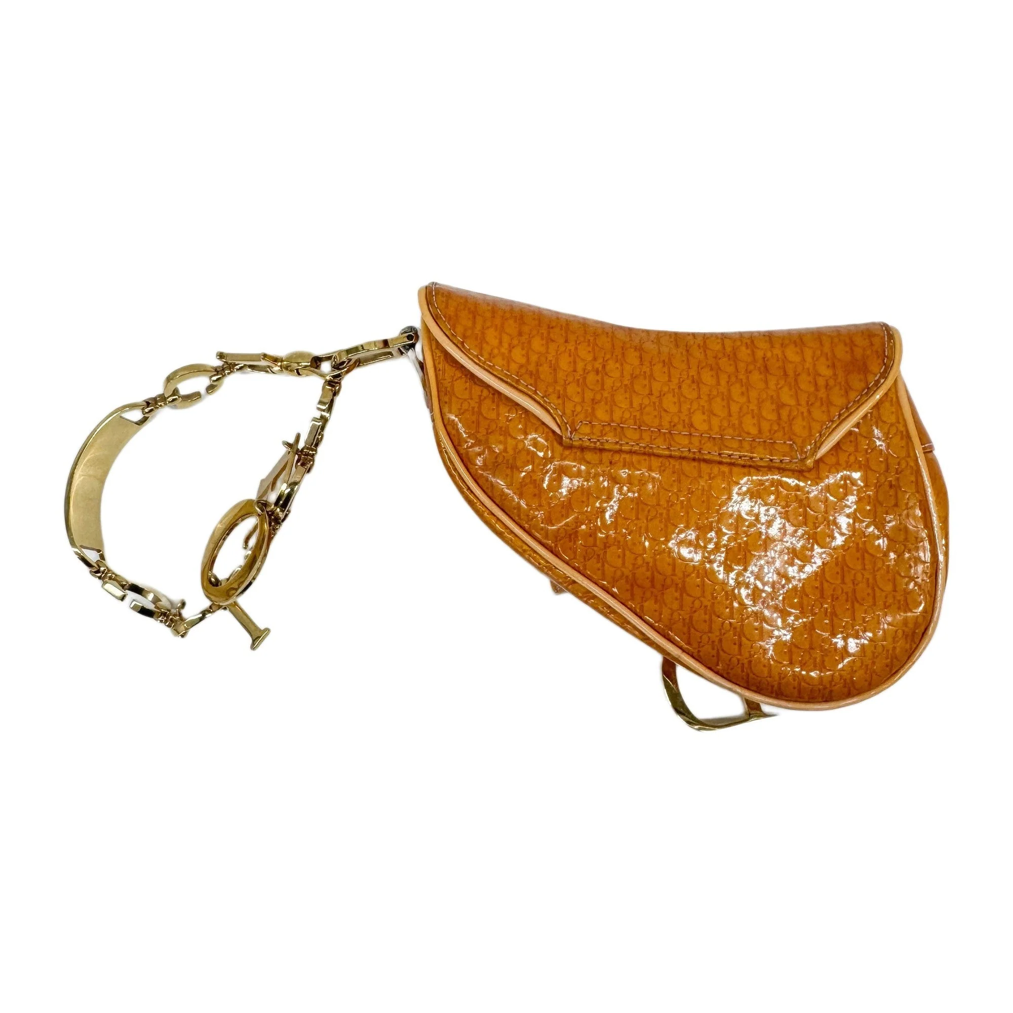 Nano Saddle Orange Trotter Leather Clutch Bag - Image 2