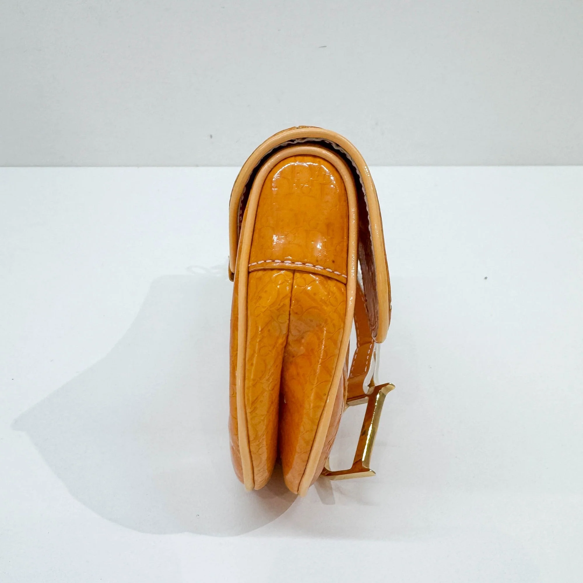 Nano Saddle Orange Trotter Leather Clutch Bag - Image 4