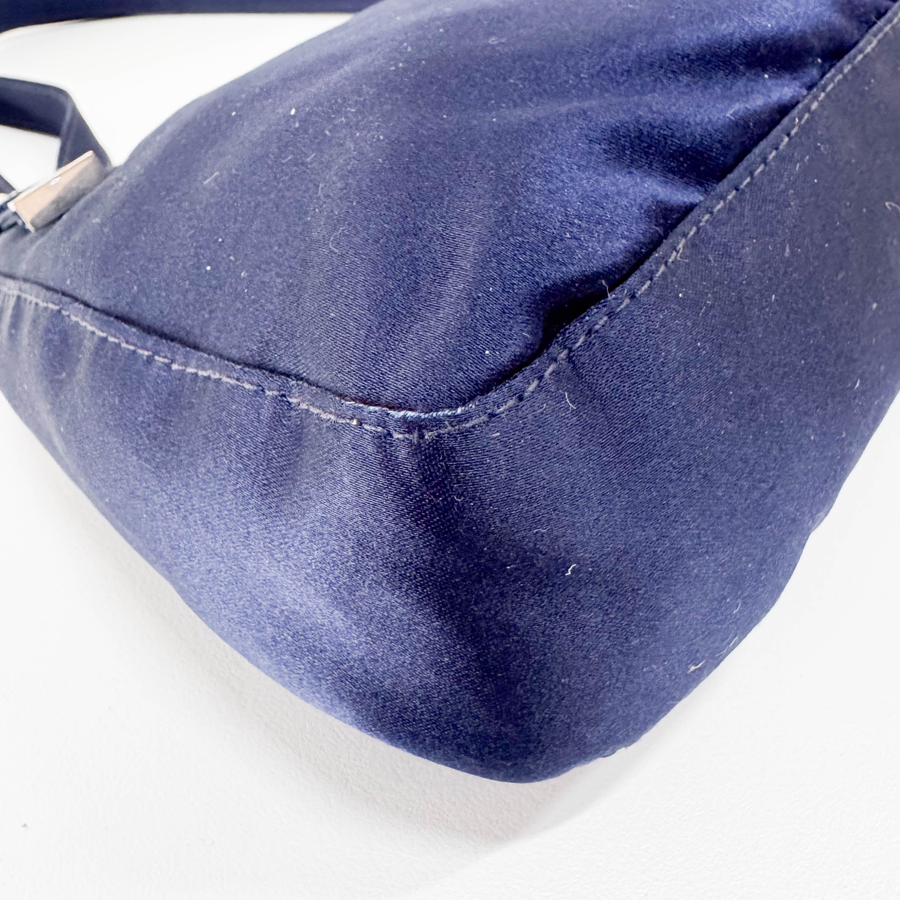 Navy Satin Rhinestone Shoulder Bag - Image 11