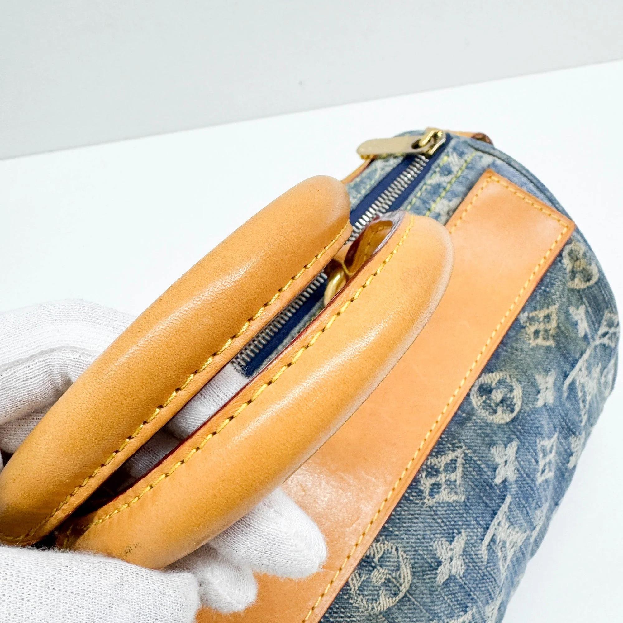 Neo Speedy Blue Monogram Denim Hand Bag - Image 8