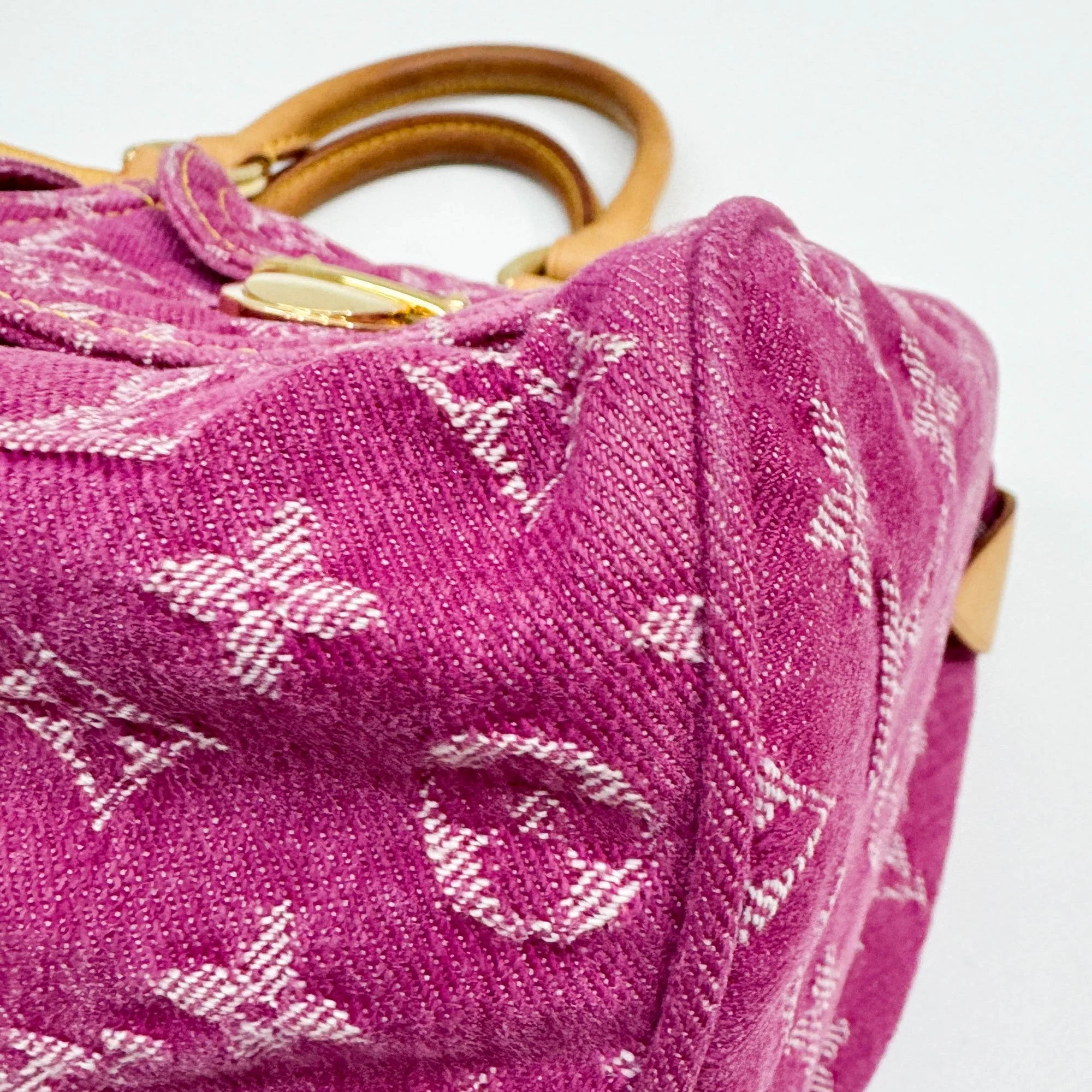 Neo Speedy Monogram Pink Denim Hand Bag - Image 9