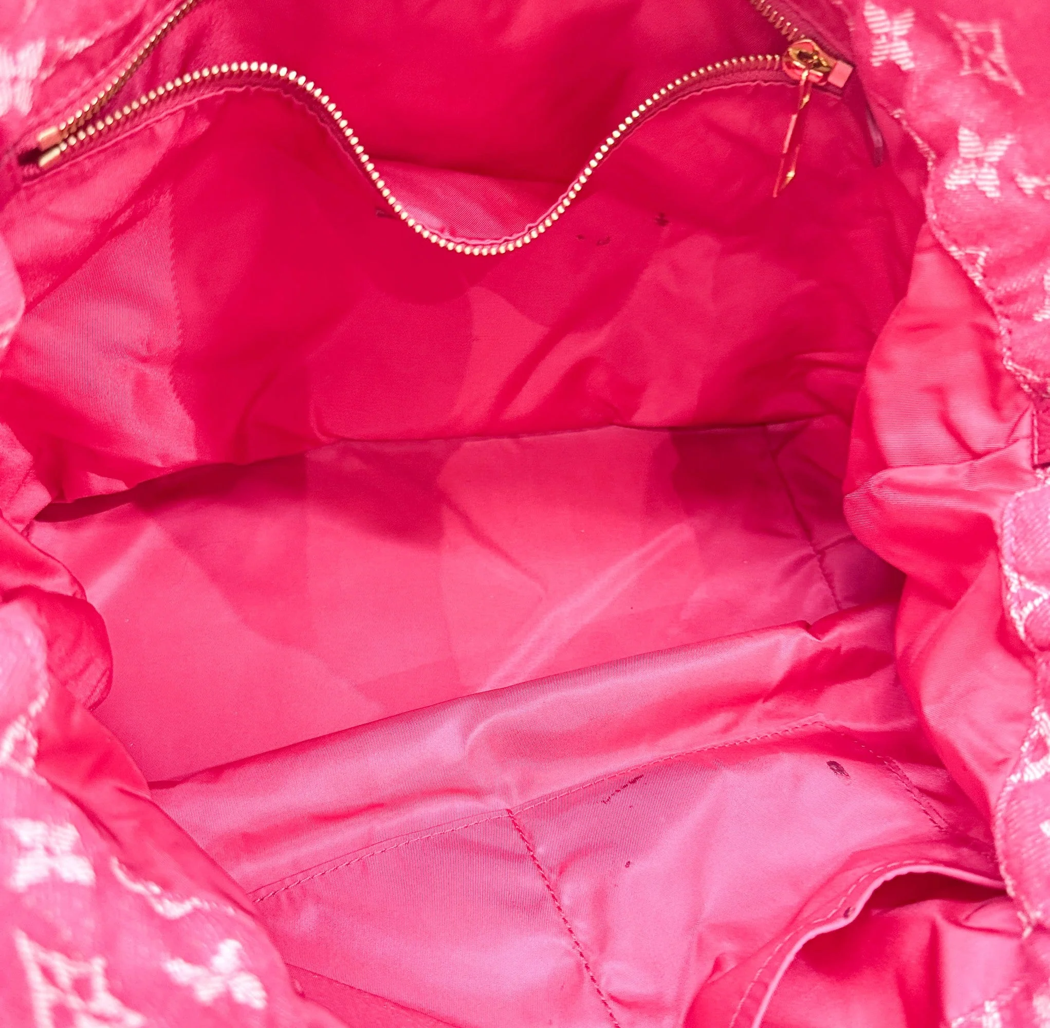 Noefull Hot Pink Monogram Denim Tote Bag - Image 16