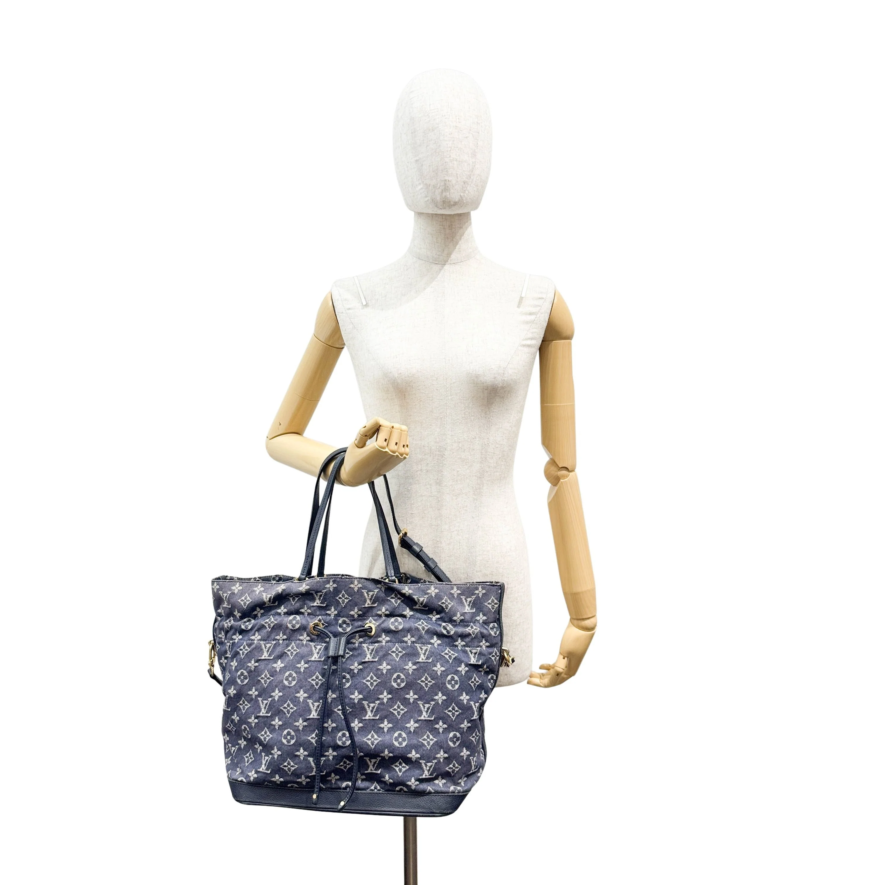 Noeul MM Blue Monogram Canvas Denim Two Way Bag - Image 5
