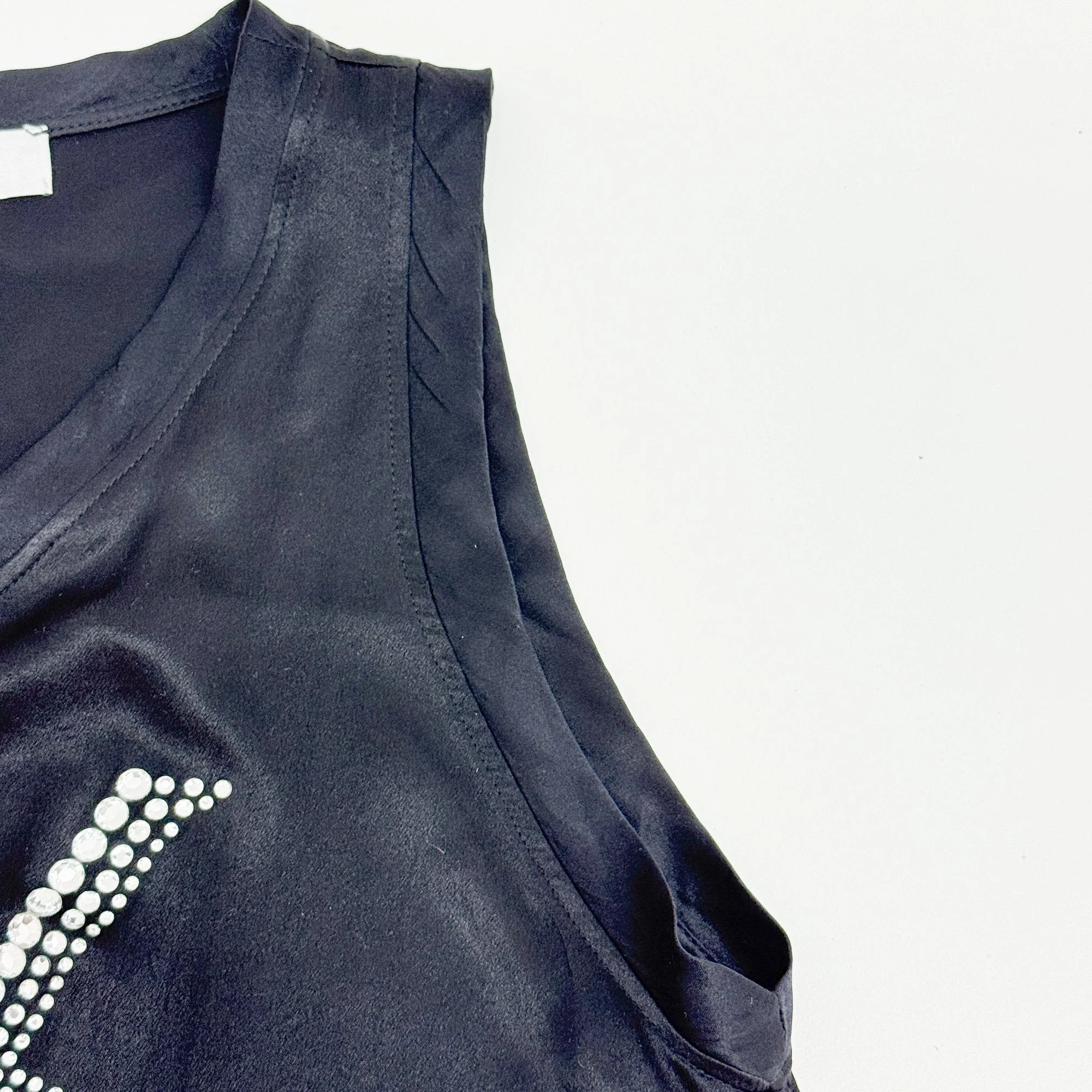 One Size Black Silk Tank Top - Image 10