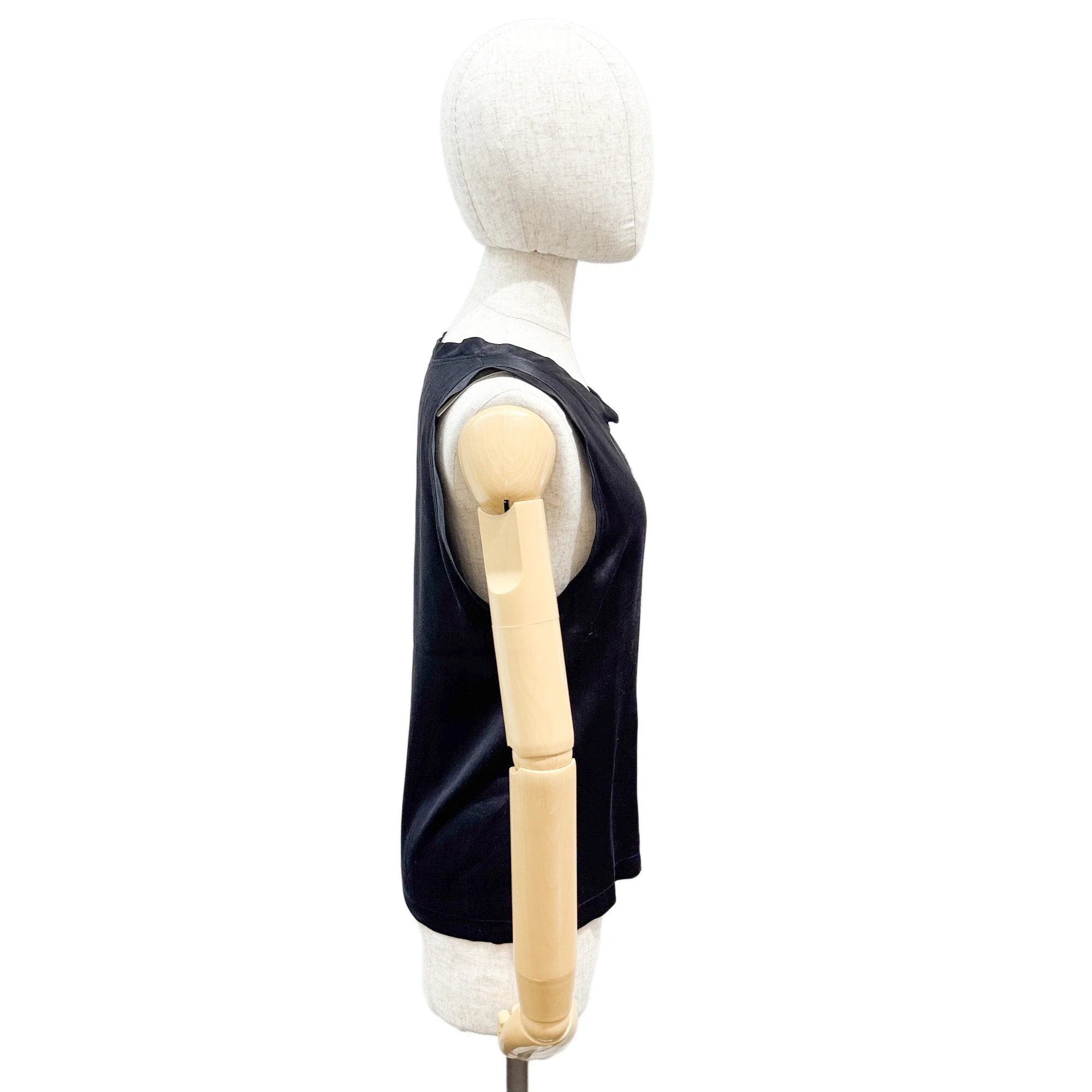 One Size Black Silk Tank Top - Image 4
