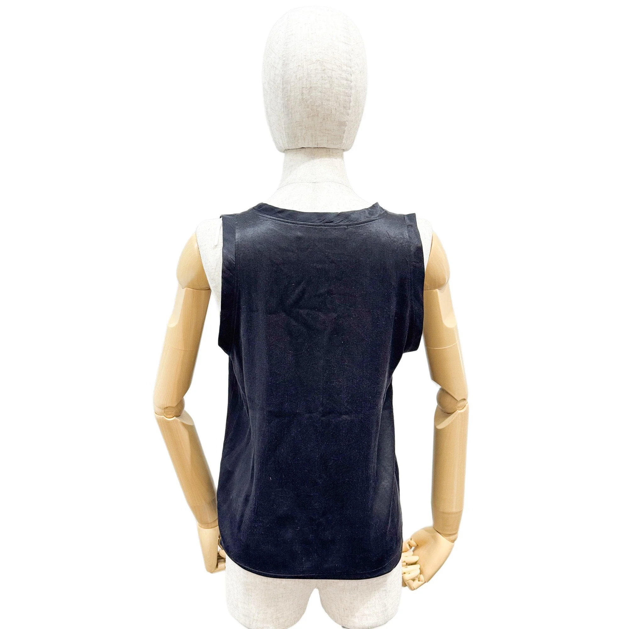 One Size Black Silk Tank Top - Image 5
