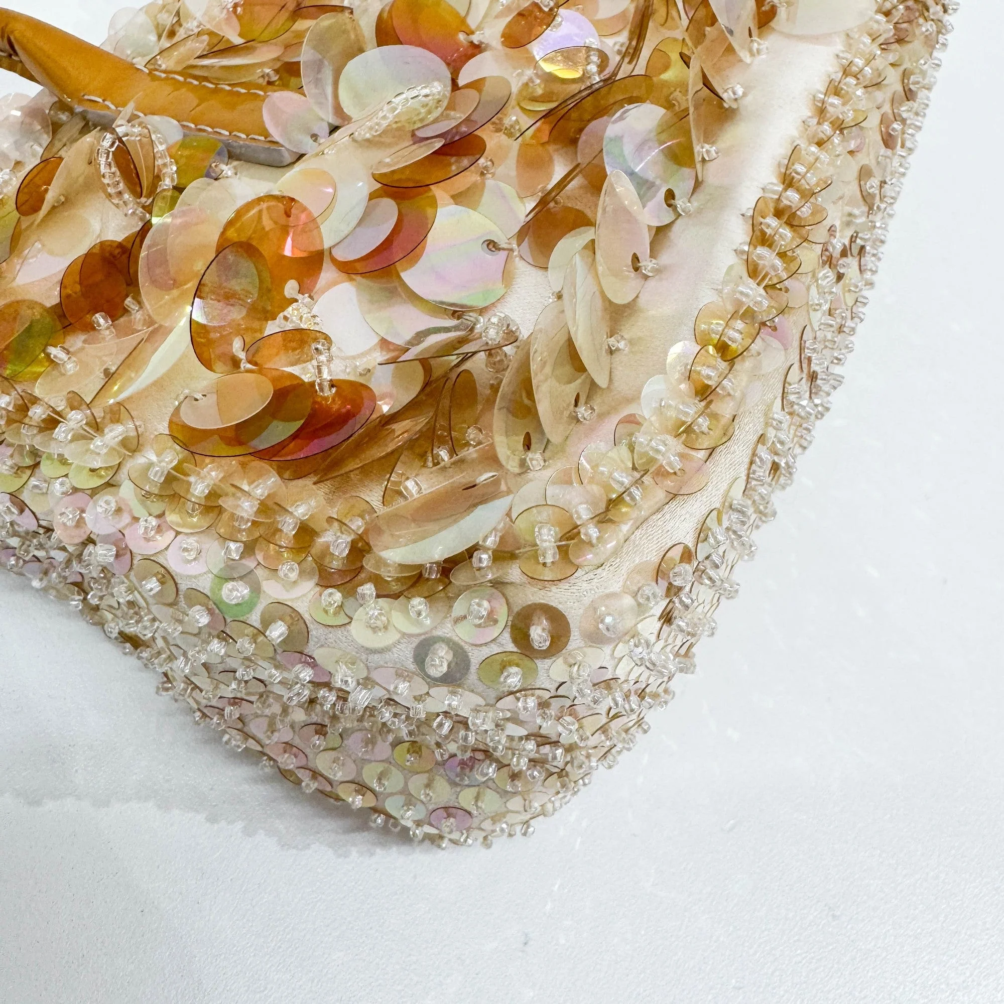 Orange Beads & Sequins Hand Bag - Image 13