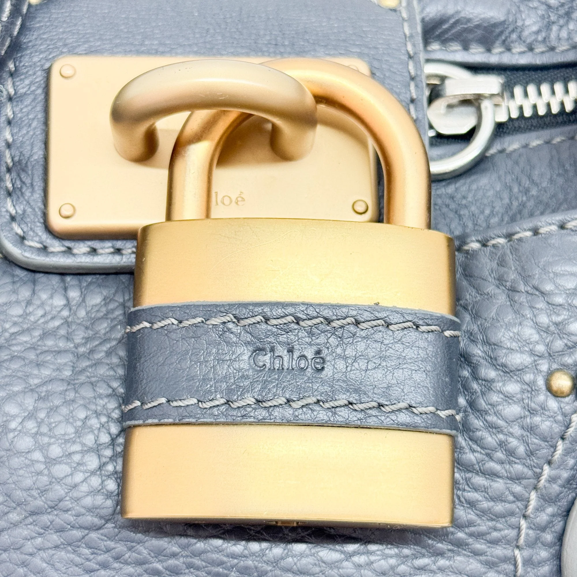 Paddington Grey Leather Two Way Bag - Image 7