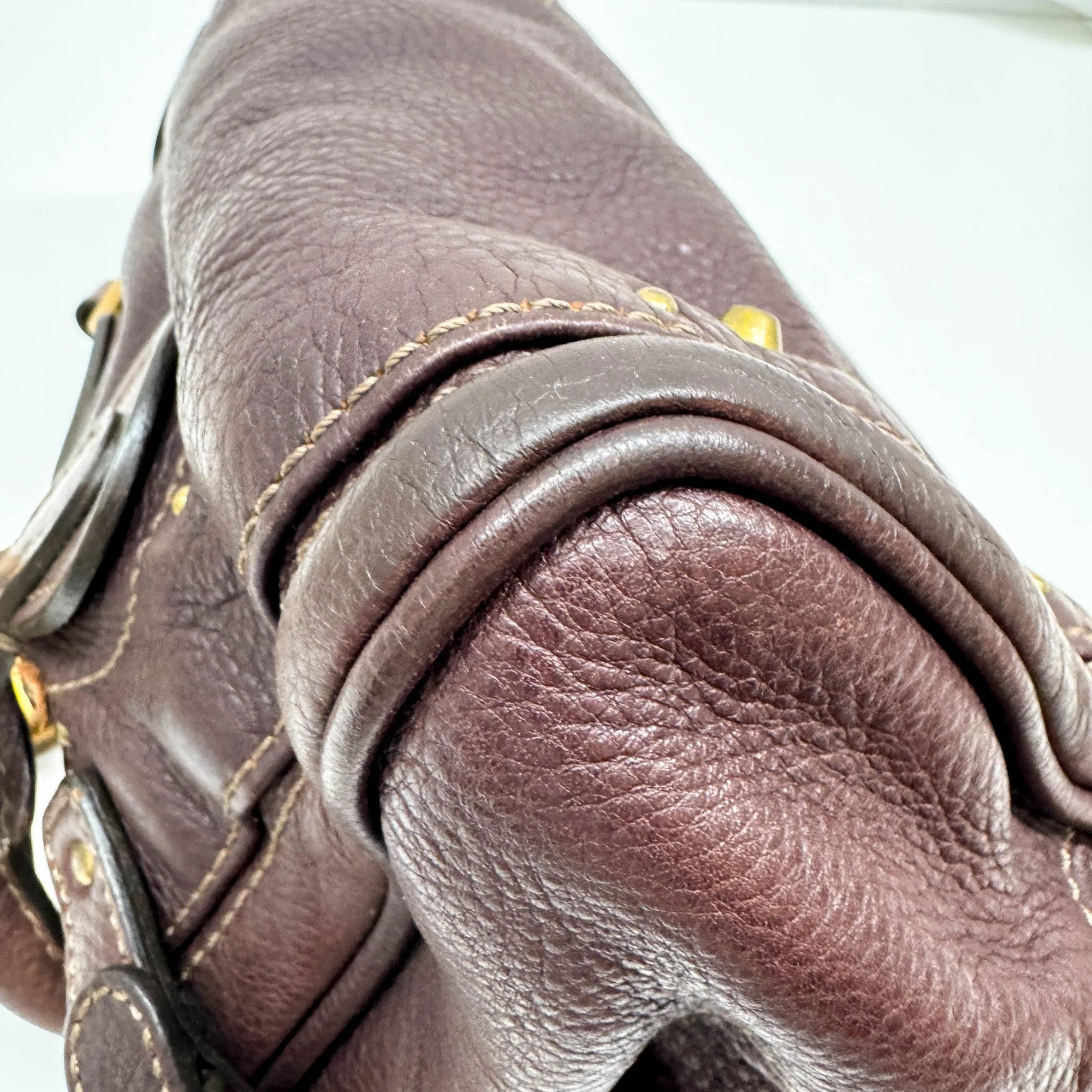 Paddington Rosewood Brown Leather Shoulder Bag - Image 11