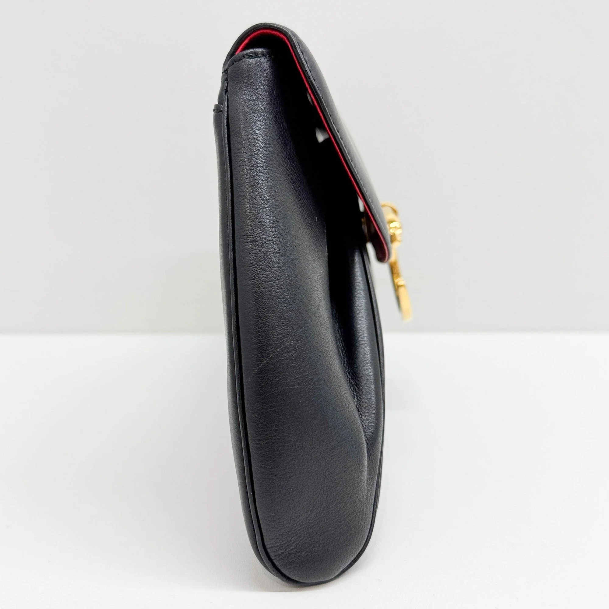 Panthere Black Leather Clutch Bag - Image 5