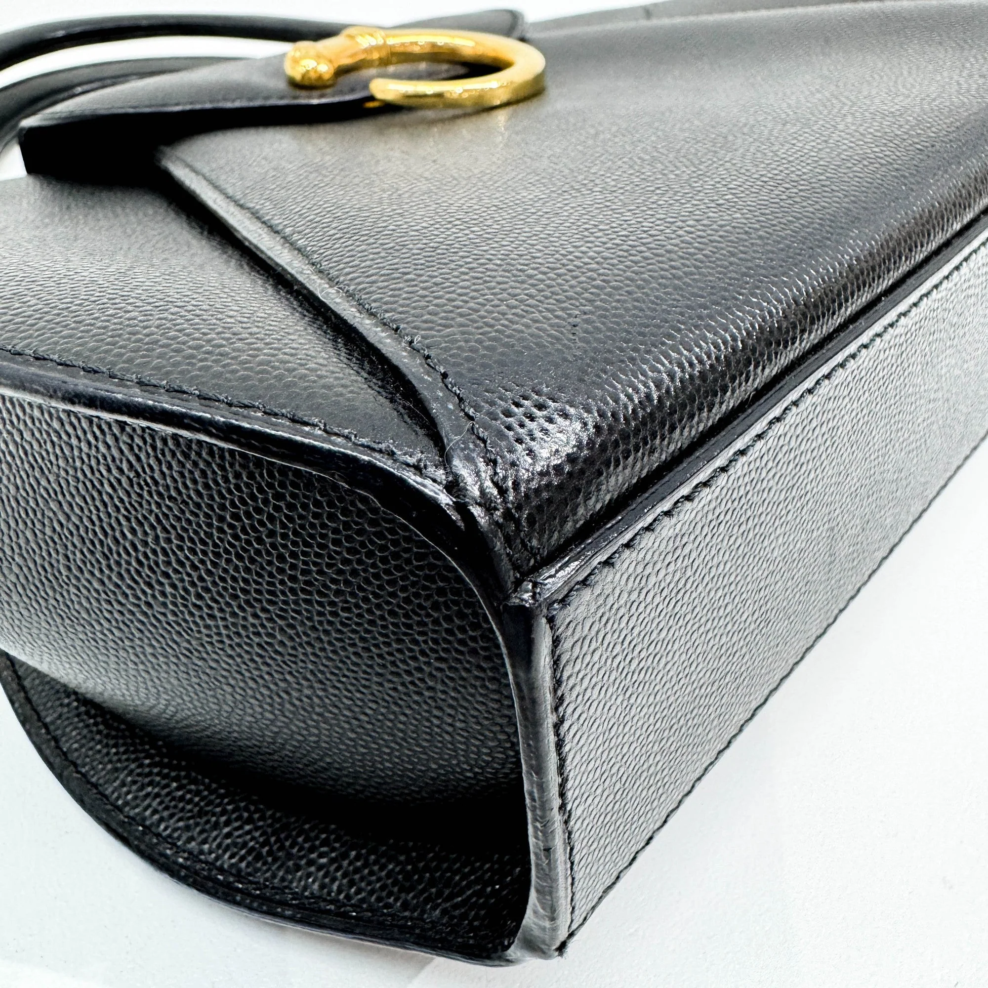 Panthere Black Leather Hand Bag - Image 10