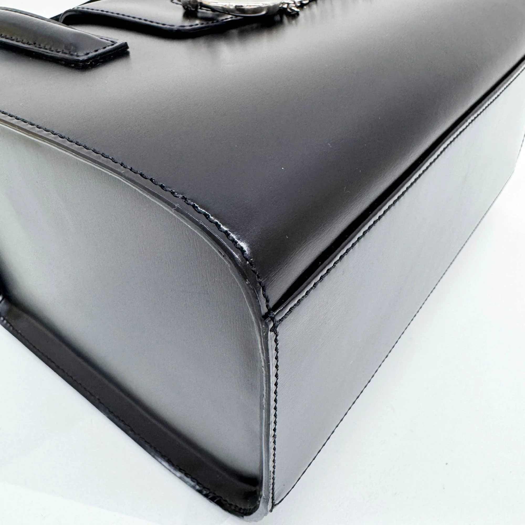 Panthere Black Leather Hand Bag - Image 10
