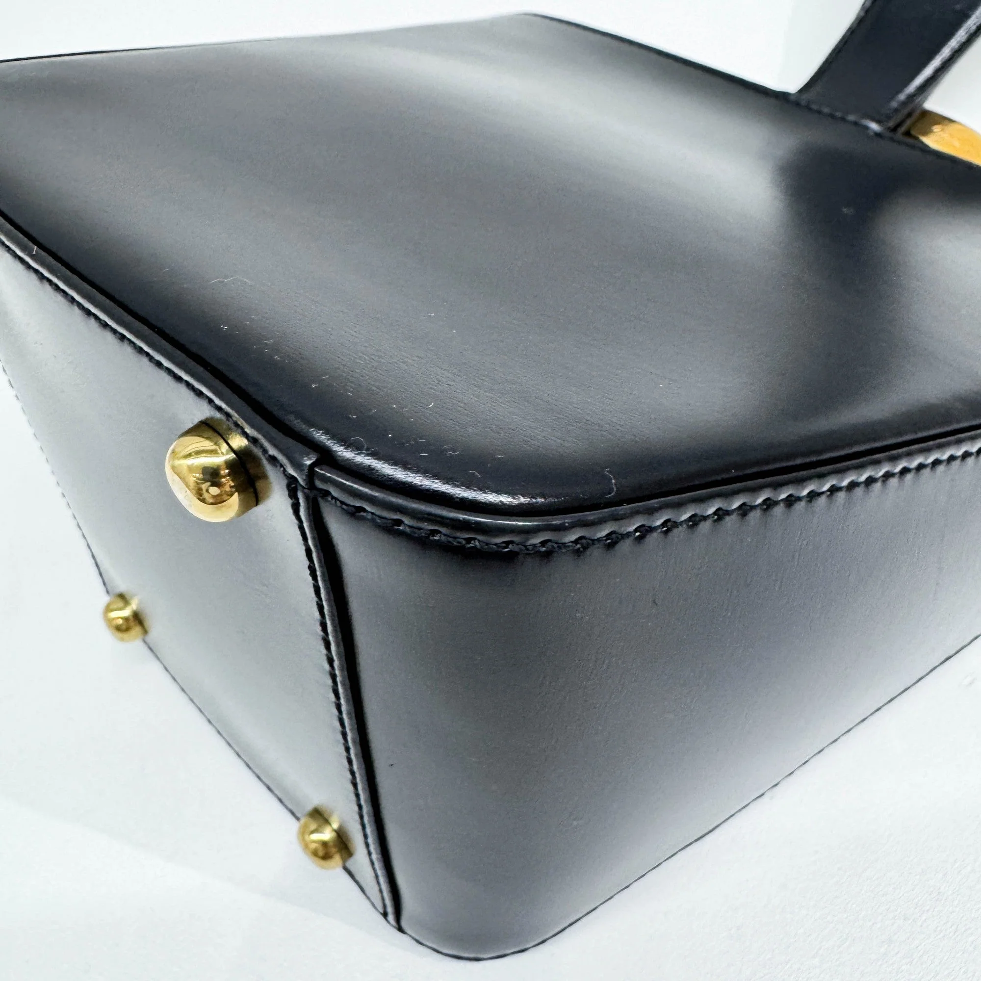 Panthere Black Leather Hand Bag - Image 12