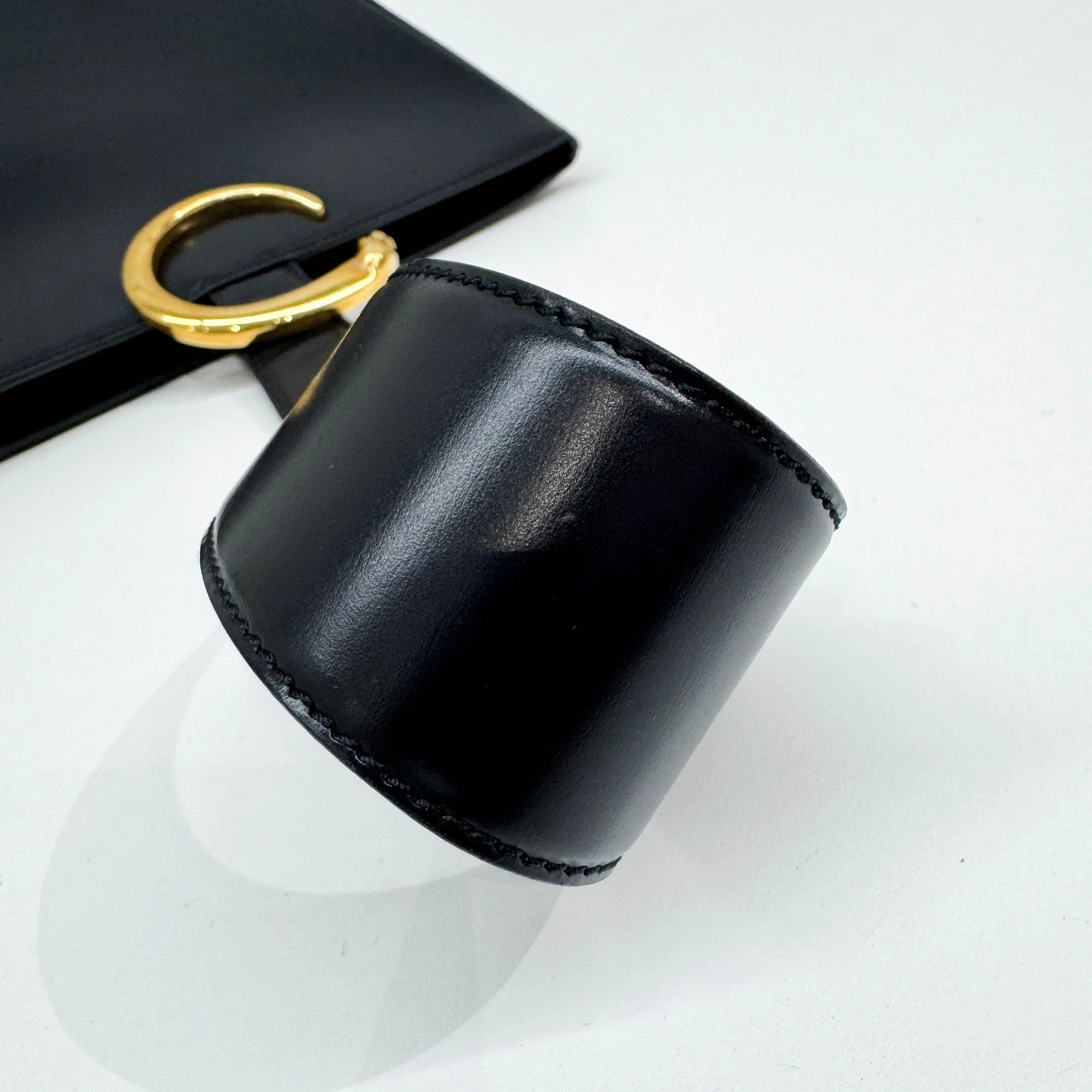 Panthere Black Leather Hand Bag - Image 9