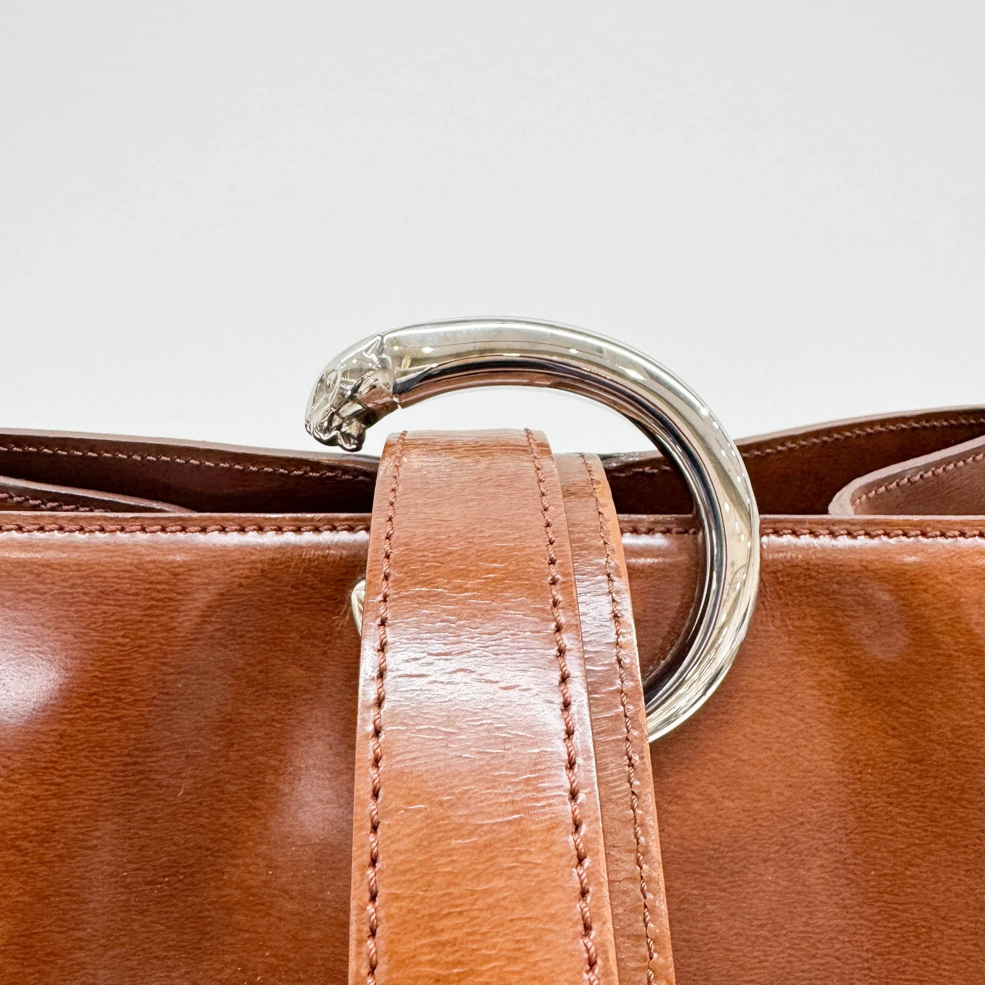 Panthere Brown Leather Shoulder Sling Bag - Image 8