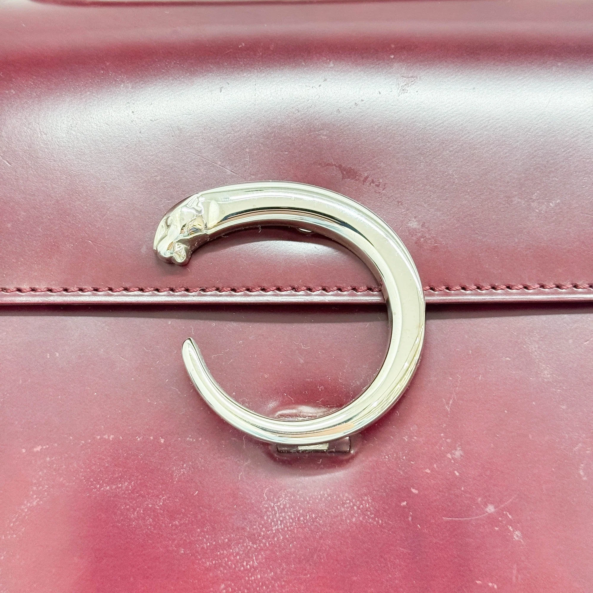 Panthère Red Leather Shoulder Bag - Image 15