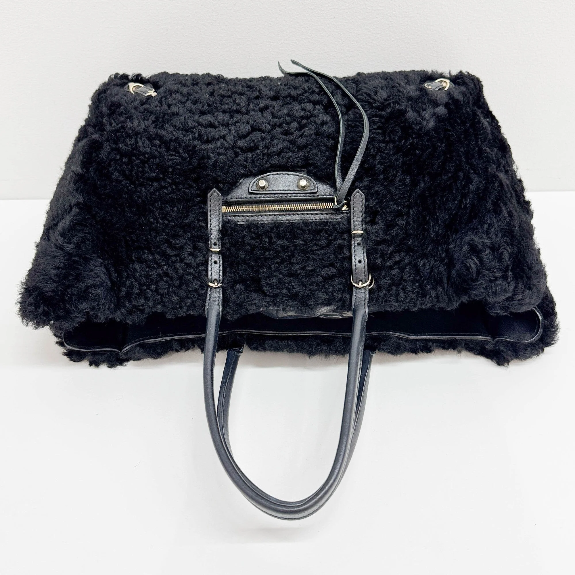 Papier Black Wool Two Way Bag - Image 7