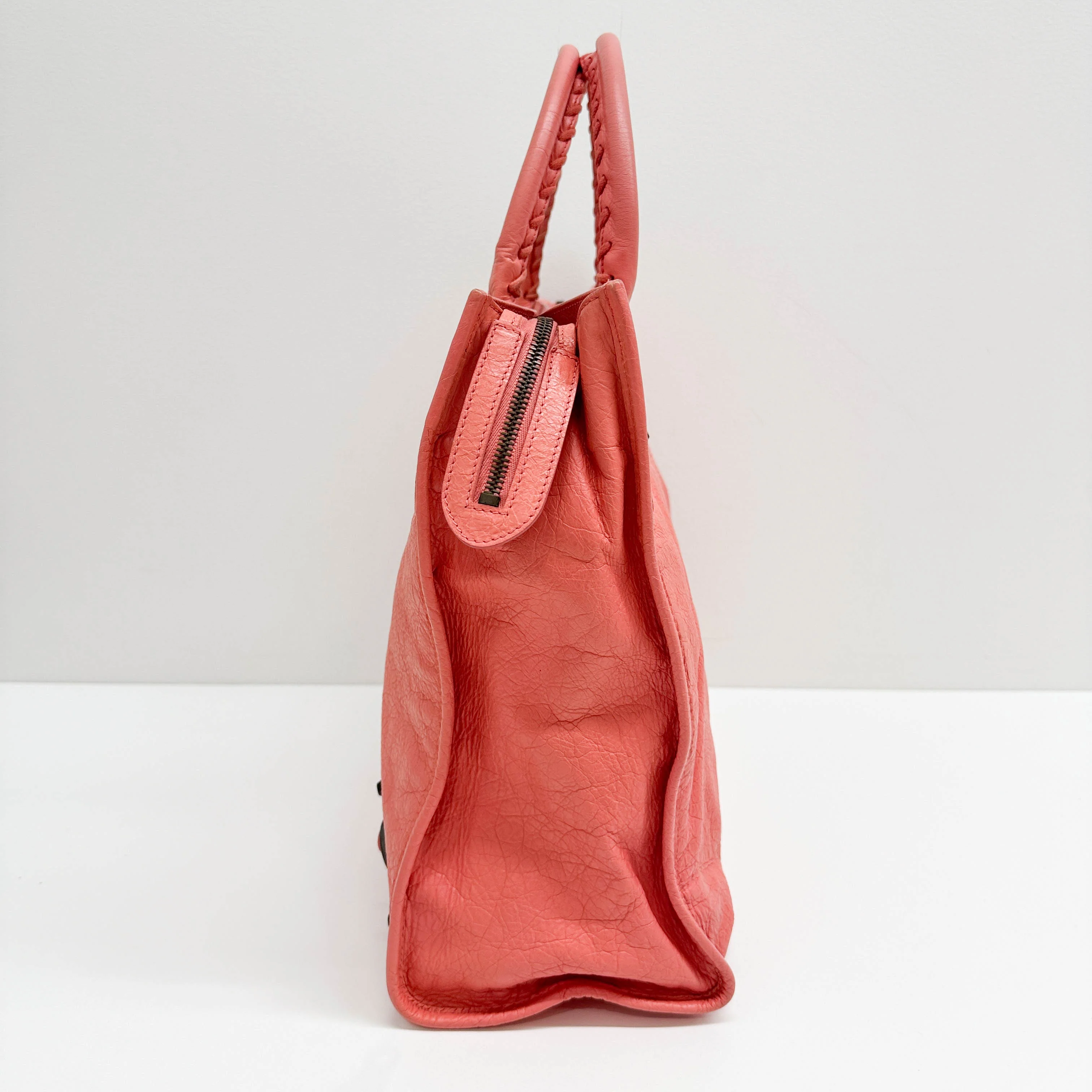 Papier Coral Pink Leather Hand Bag - Image 5
