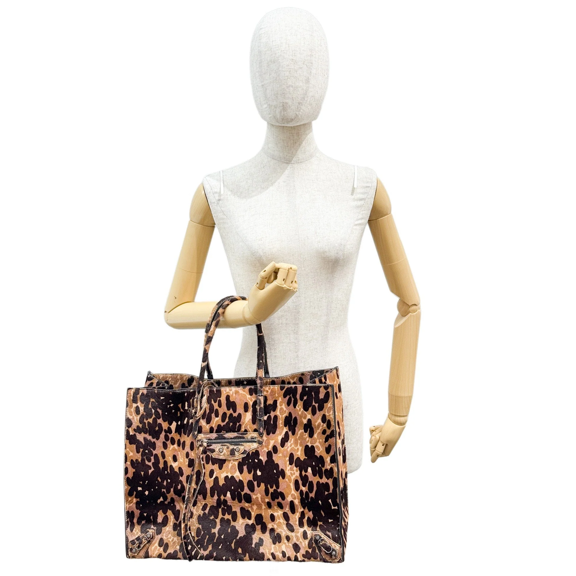 Papier Multi-Color Hyena Print Pony Hair Hand Bag - Image 3