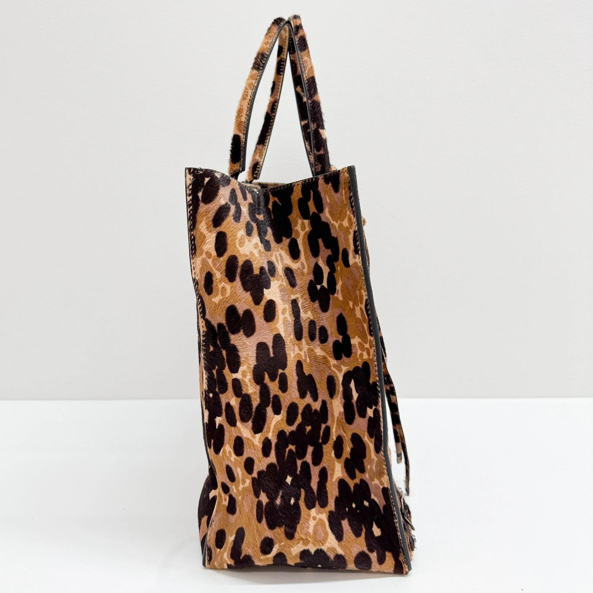 Papier Multi-Color Hyena Print Pony Hair Hand Bag - Image 4