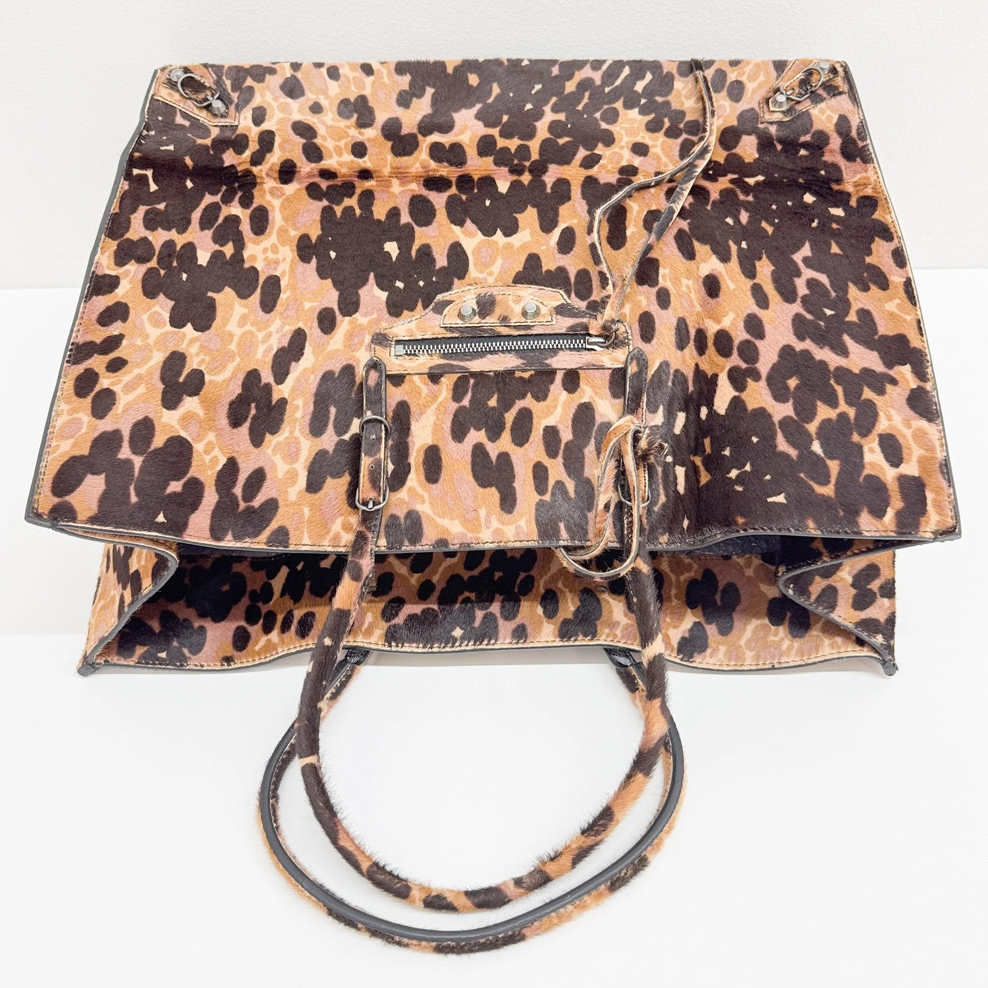 Papier Multi-Color Hyena Print Pony Hair Hand Bag - Image 6