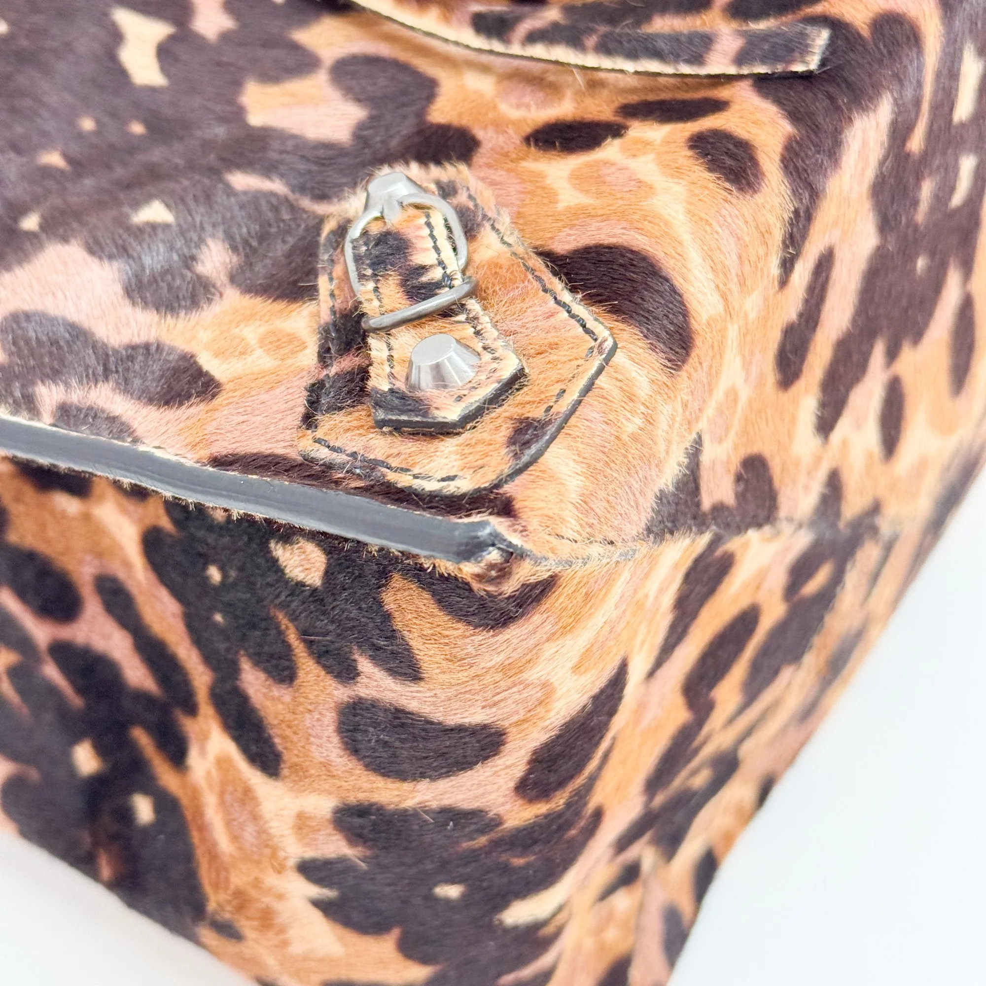 Papier Multi-Color Hyena Print Pony Hair Hand Bag - Image 8