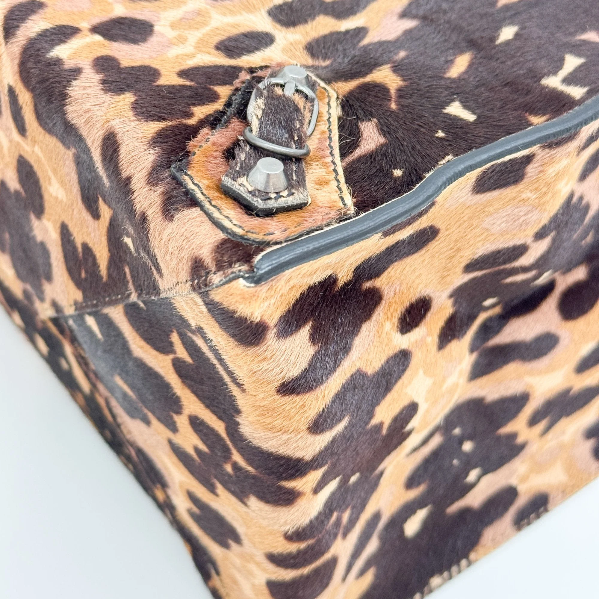 Papier Multi-Color Hyena Print Pony Hair Hand Bag - Image 9