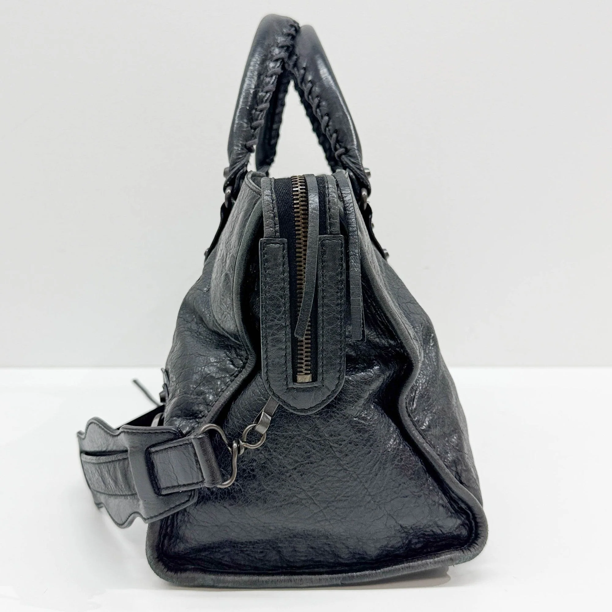 Part Time Black Leather Two Way Bag - Image 6